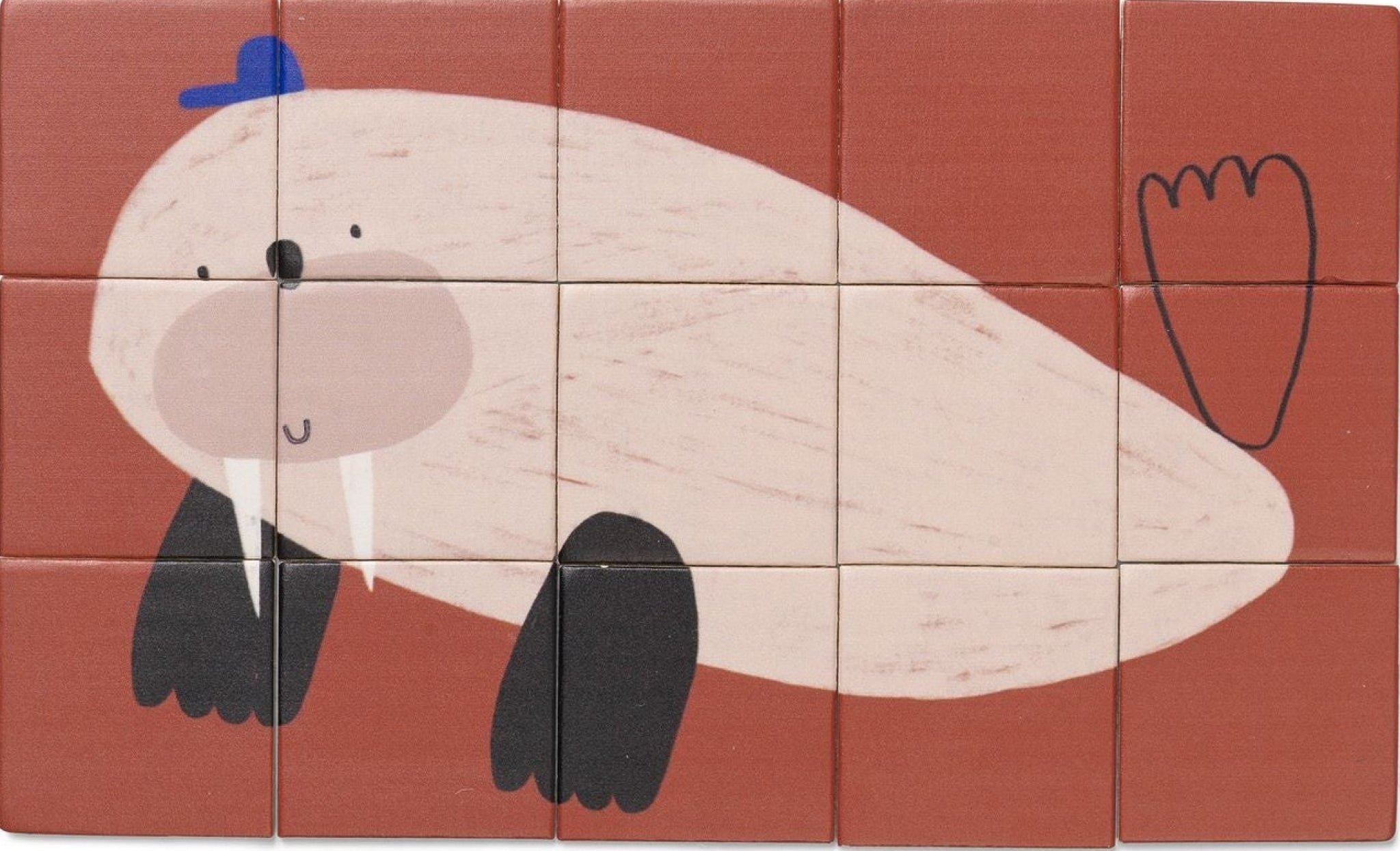 Ferm Living Two Sided Puzzle – Walrus/Horse, Multi