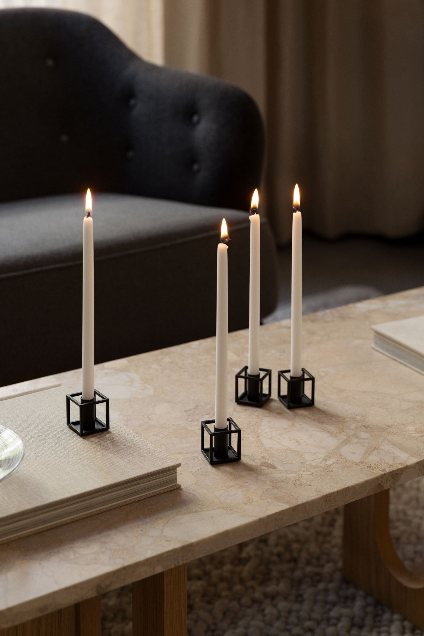 Audo Copenhagen Kubus/Line Candles Grey, 15 Pcs.