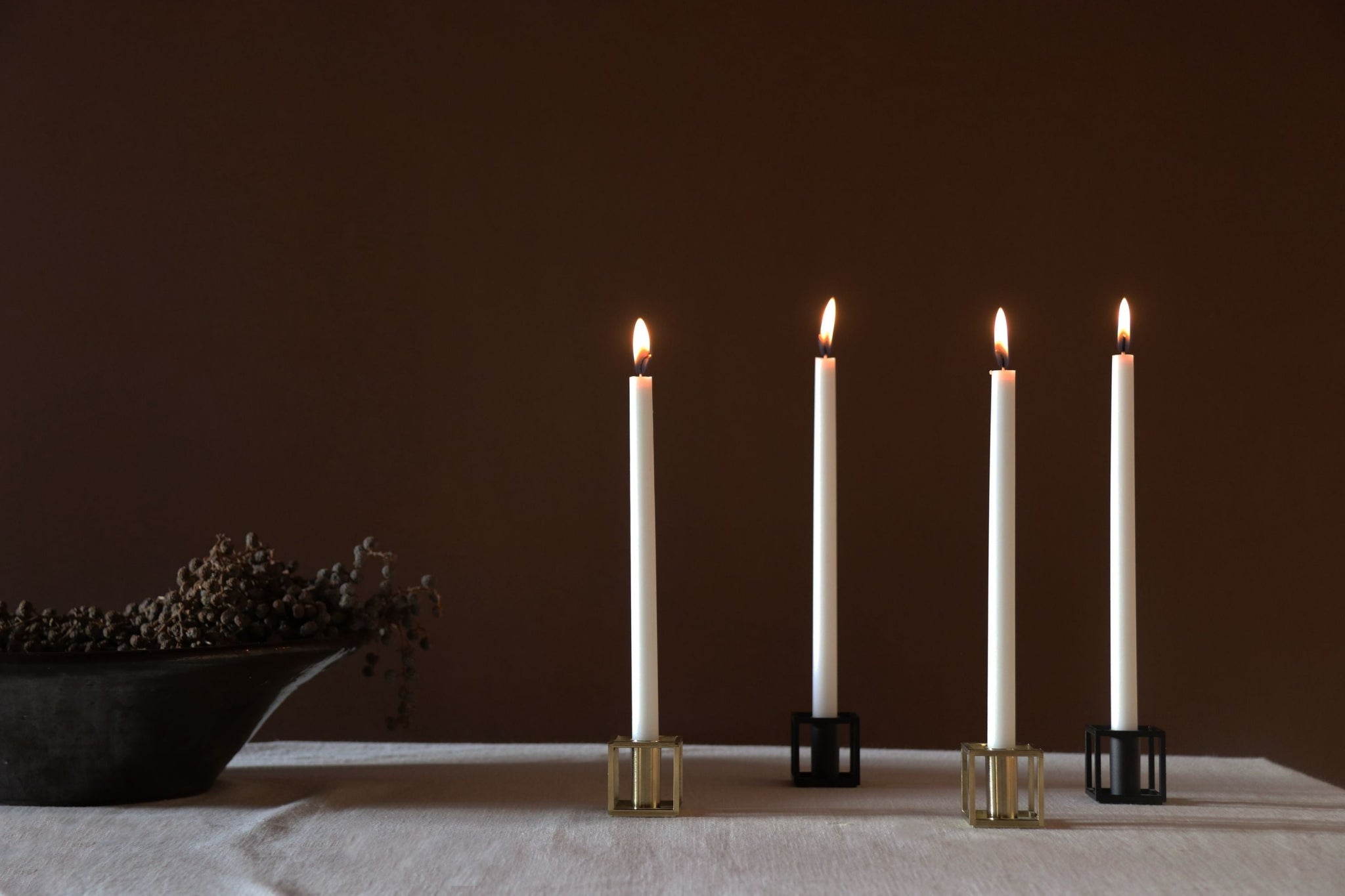 Audo Copenhagen Kubus/Line Candles Grey, 15 Pcs.