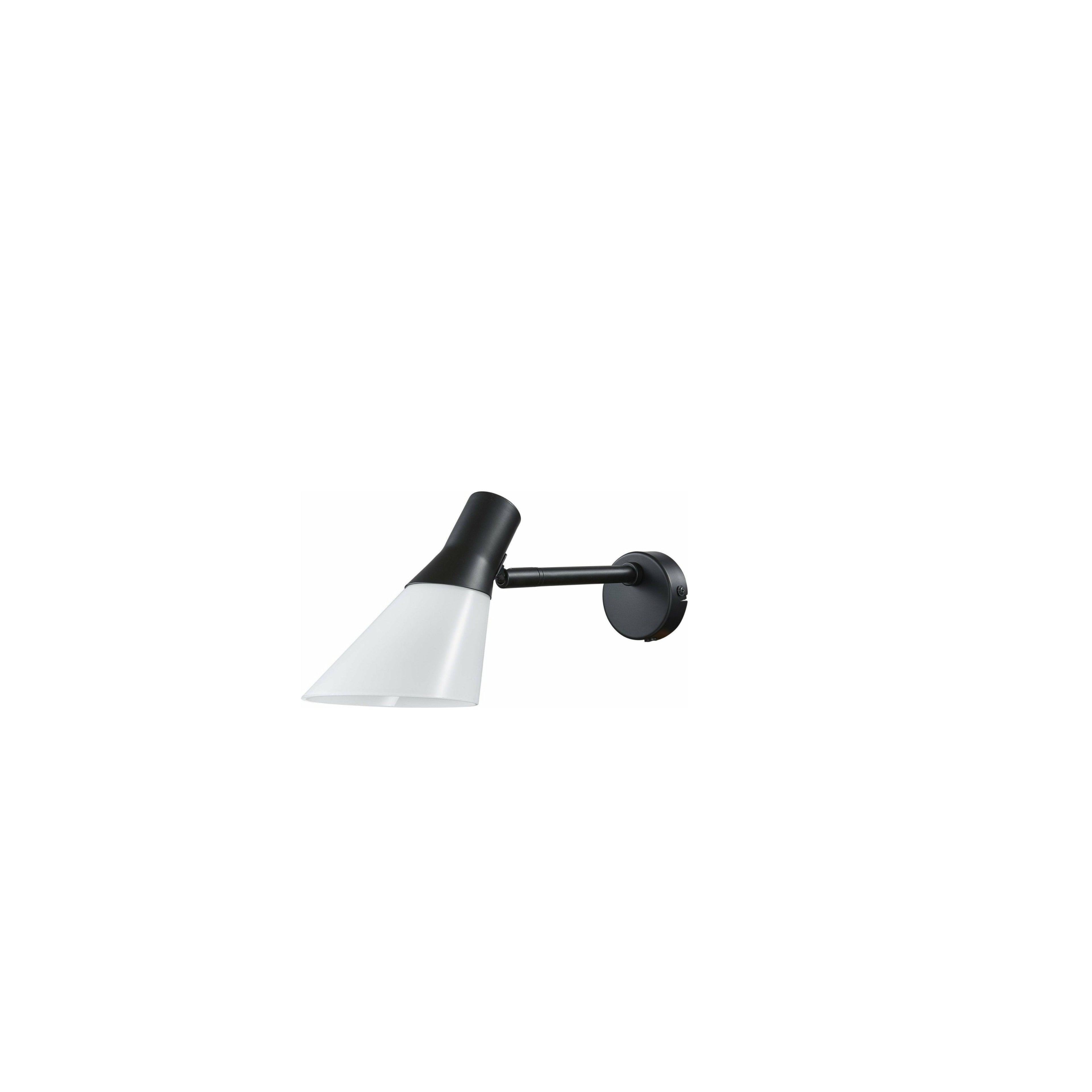 Dyberg Larsen Gent Wall Lamp, Opal/Matt Black