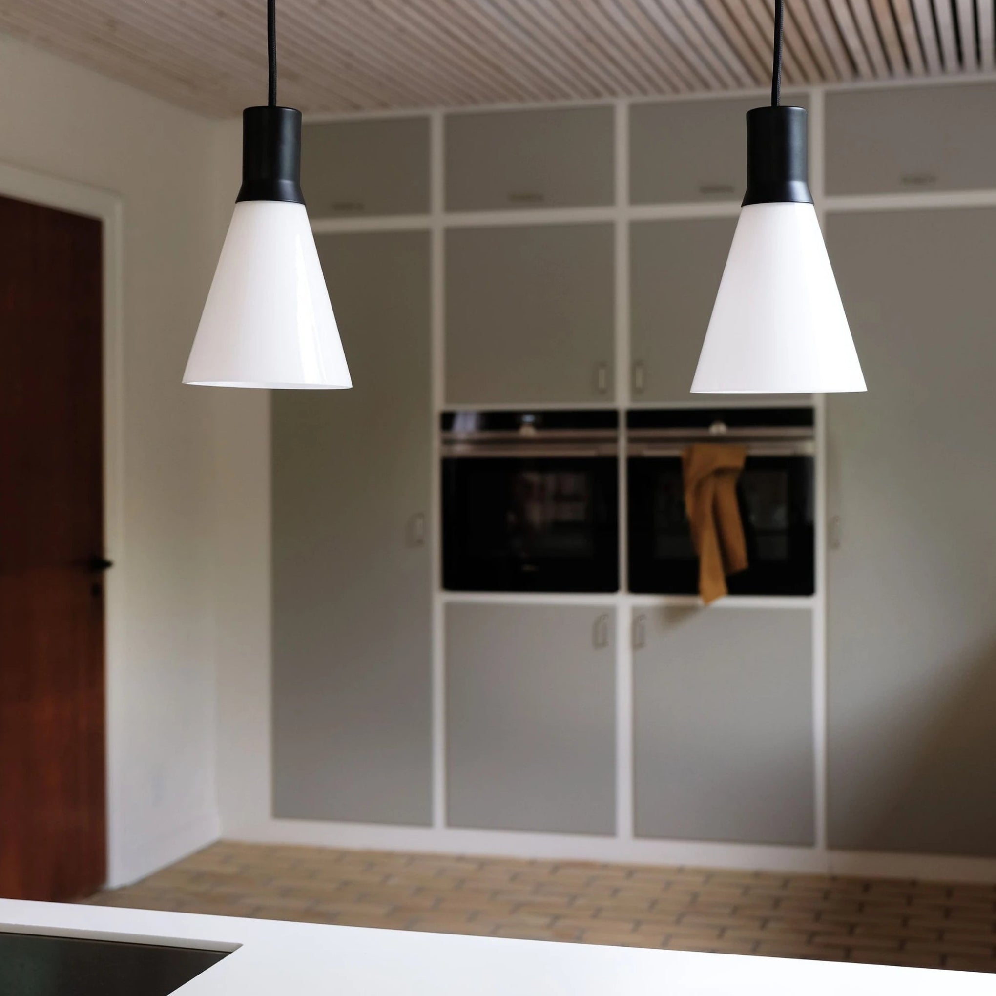 Dyberg Larsen Gent Pendant Set of 2, Opal/Matt Black