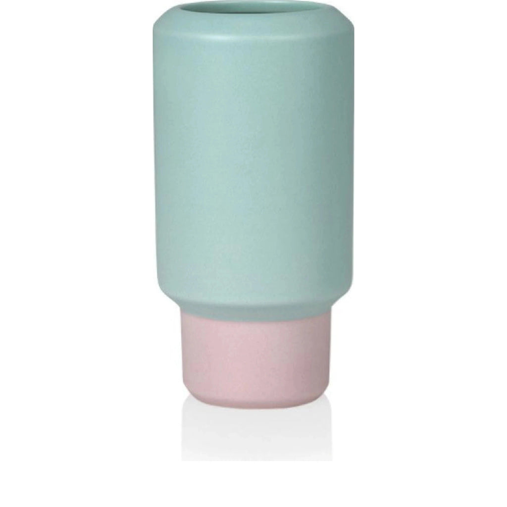 Lucie Kaas Fumario Vase Pink/Mint, 16,5cm
