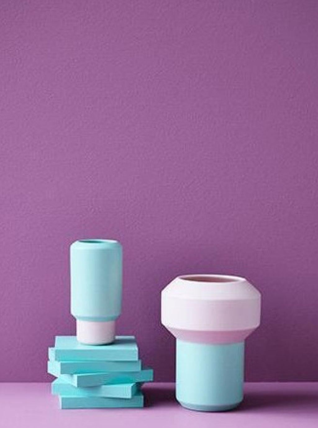 Lucie Kaas Fumario Vase Pink/Mint, 16,5cm