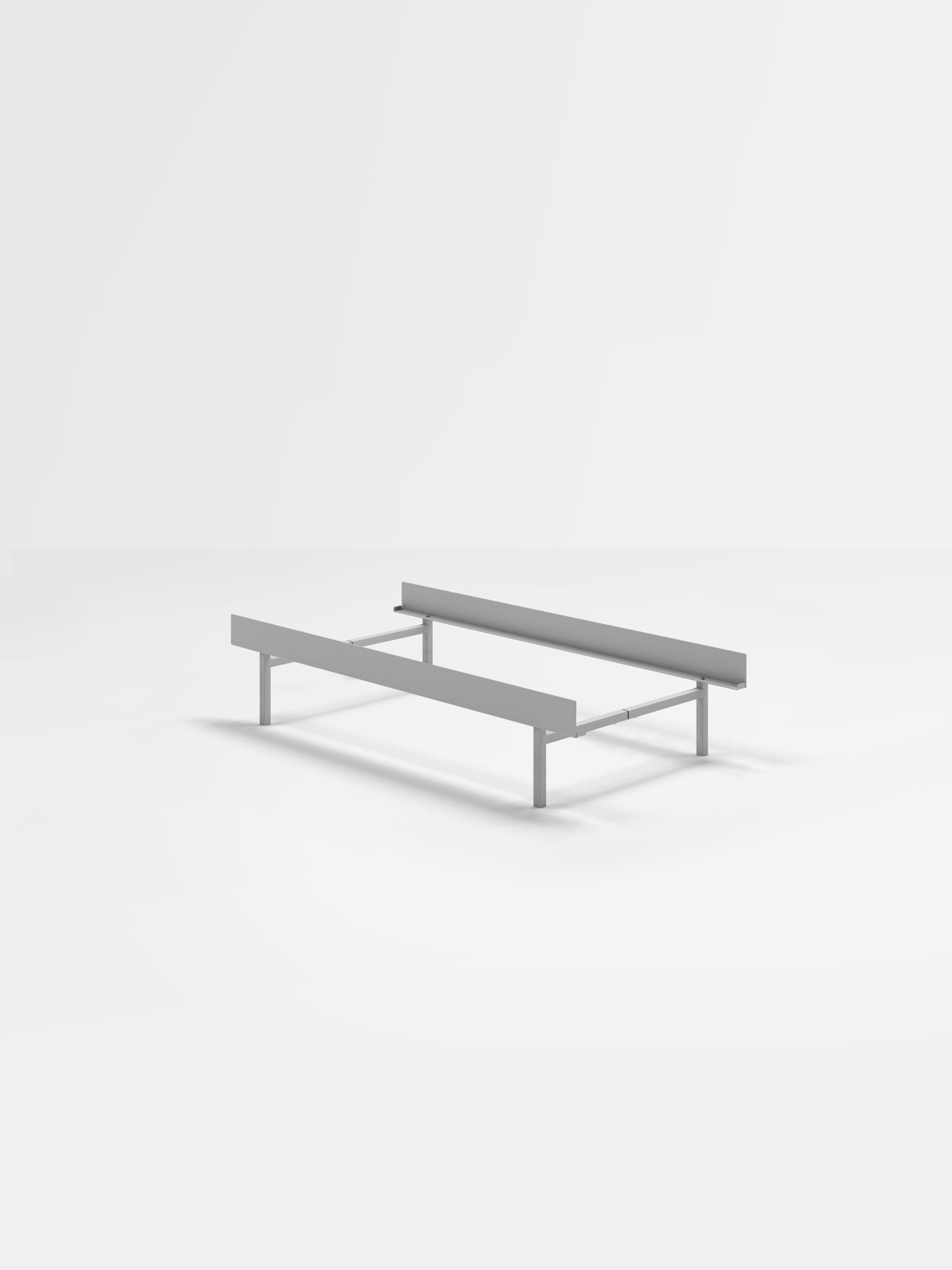 Moebe Bed, Tall Legs, 90 Cm, Stainless Steel
