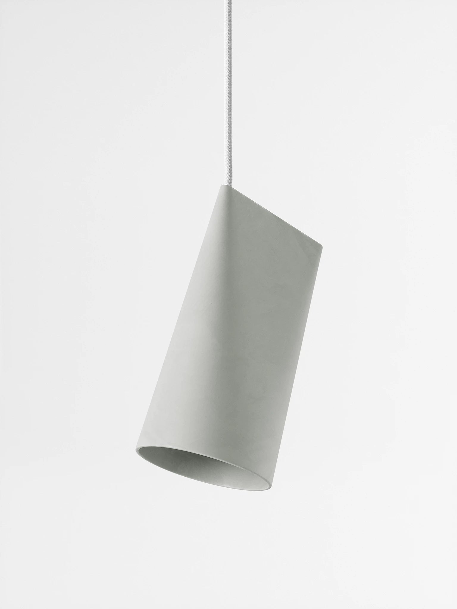 Moebe Ceramic Pendant, Light Grey, Narrow