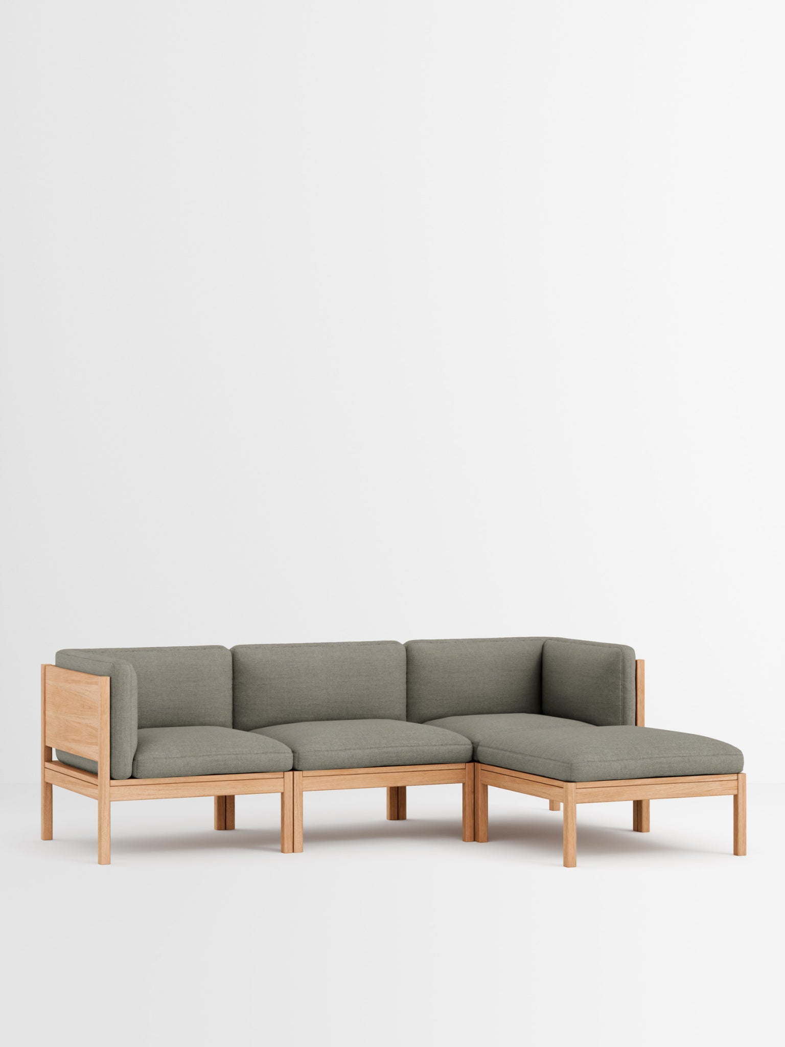 Moebe Modular Sofa Set, 3 Seater Sofa With Sides + Chaise Longue, Re-wool 128 (fsc Mix Credit)