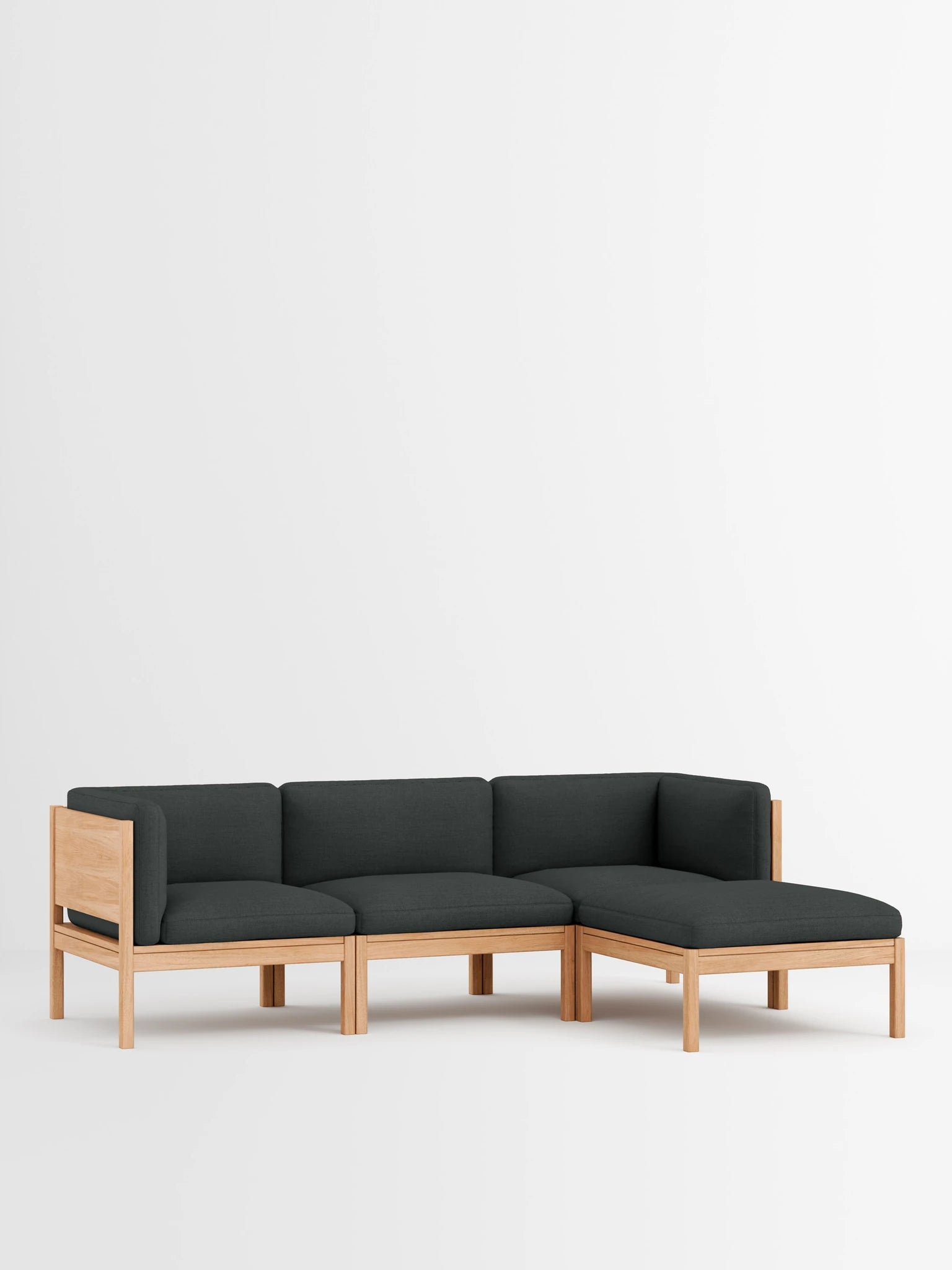 Moebe Modular Sofa Set, 3 Seater Sofa With Sides + Chaise Longue, Re-wool 987 (fsc Mix Credit)