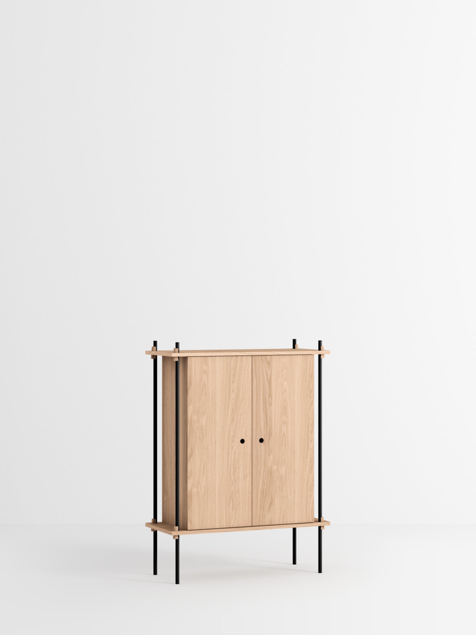 Moebe Shelving Set S.115.1.c, Oak Shelves, Black Legs (fsc Mix Credit)