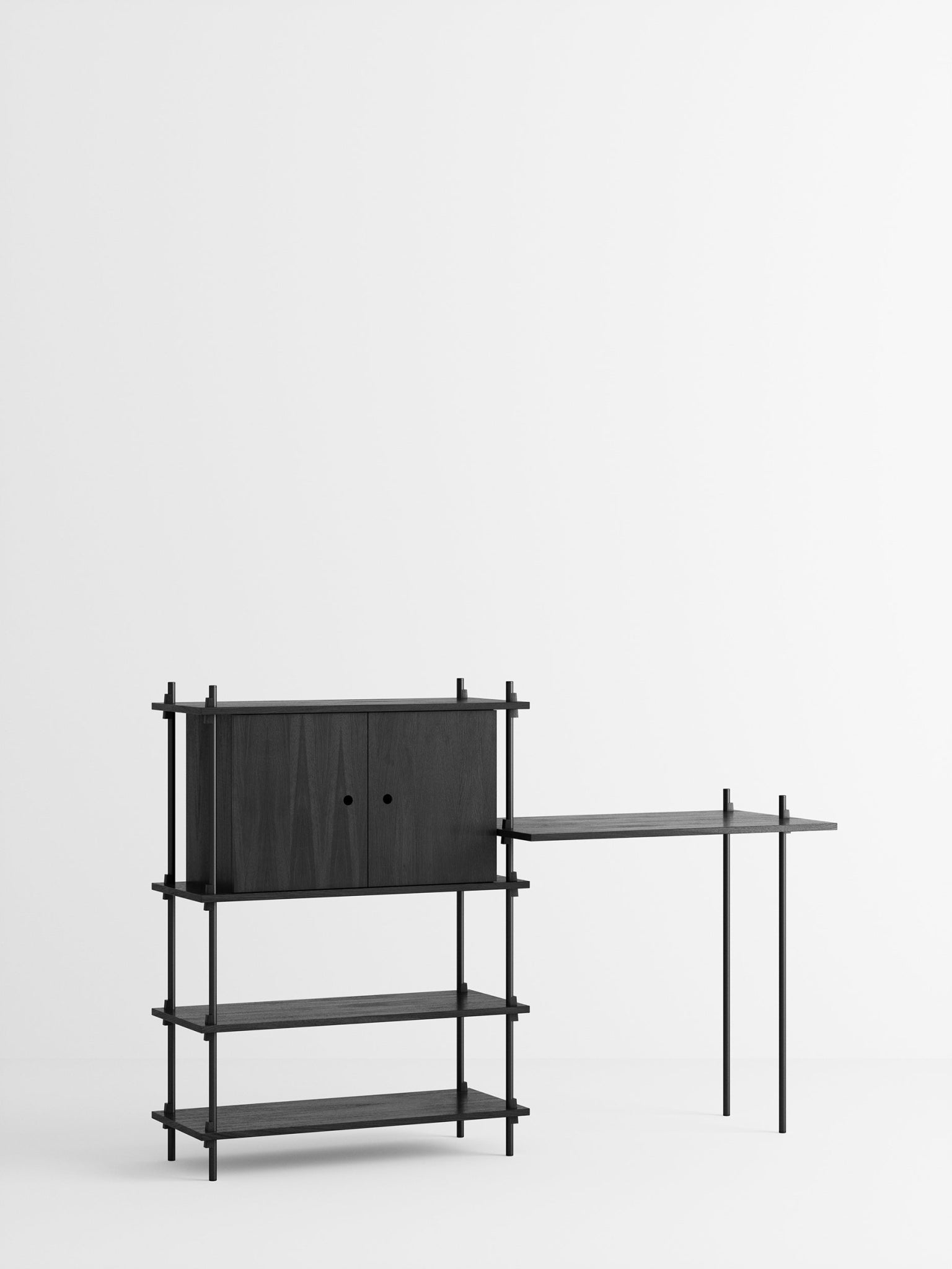 Moebe Shelving Set S.115.2.d, Black Shelves, Black Legs (fsc Mix Credit)