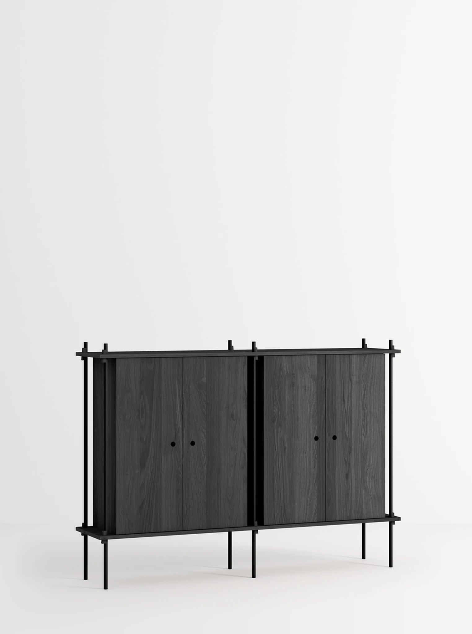 Moebe Shelving Set S.115.2.e, Black Shelves, Black Legs (fsc Mix Credit)