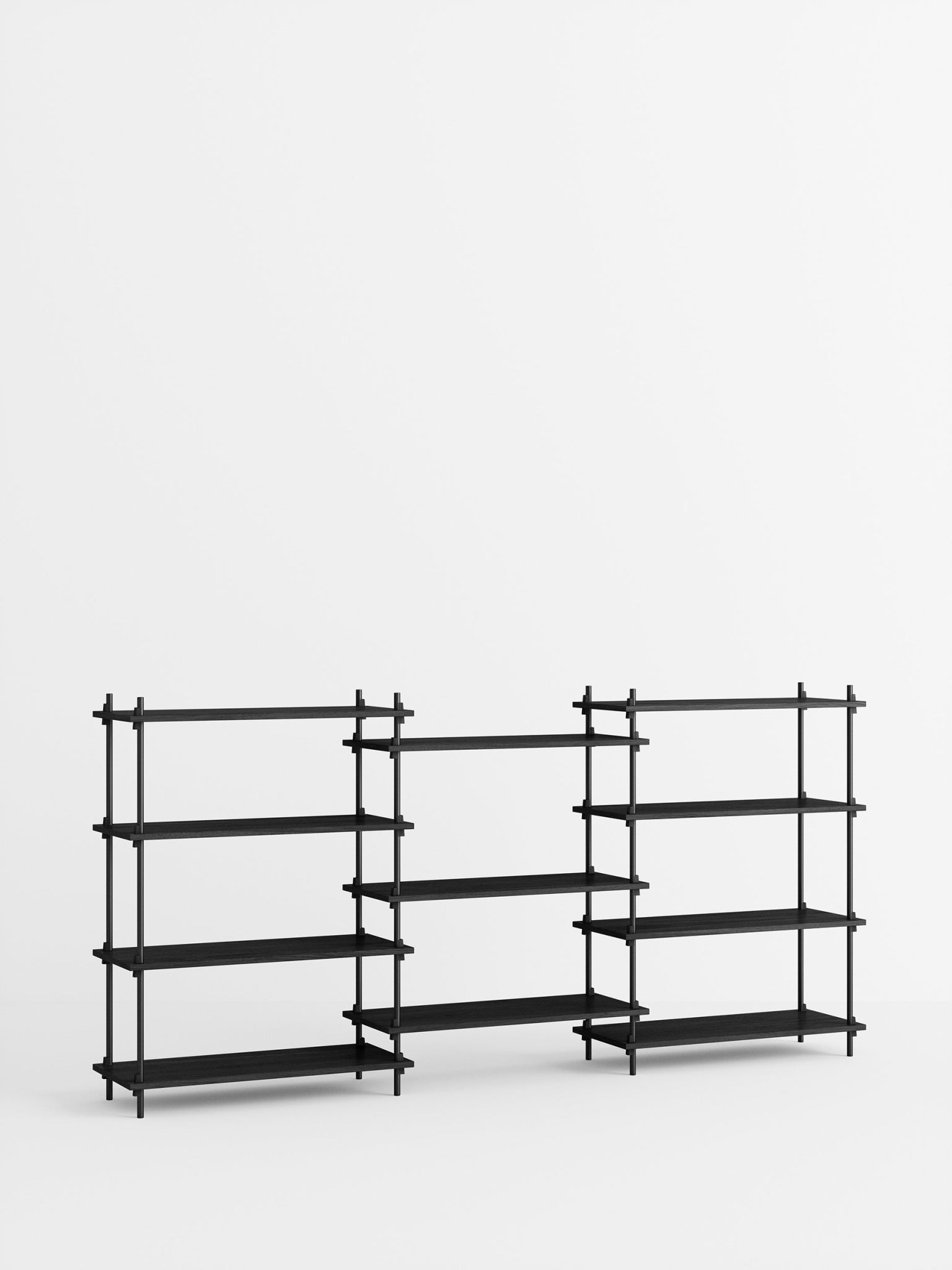Moebe Shelving Set S.115.3.a, Black Shelves, Black Legs (fsc Mix Credit)