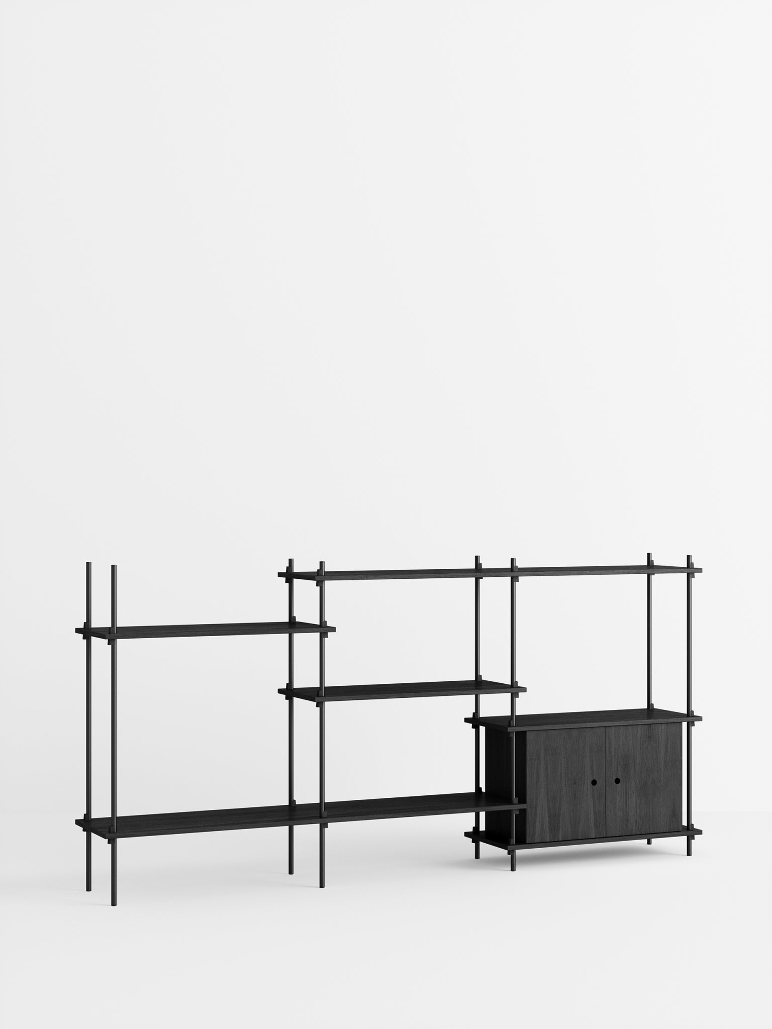Moebe Shelving Set S.115.3.b, Black Shelves, Black Legs (fsc Mix Credit)