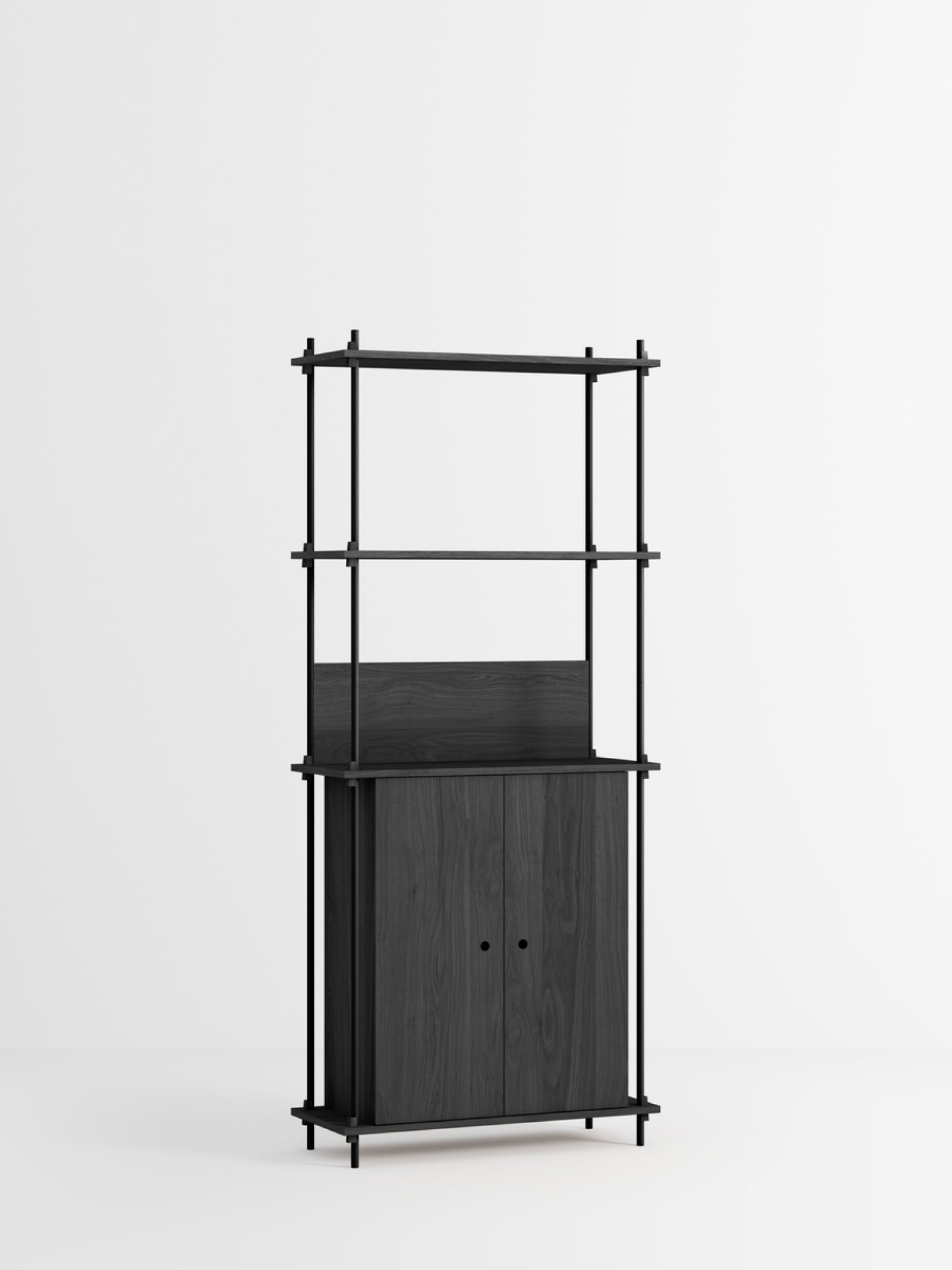 Moebe Shelving Set S.200.1.h, Black Shelves, Black Legs (fsc Mix Credit)