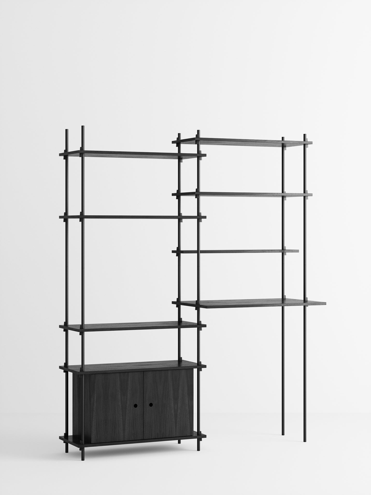 Moebe Shelving Set S.200.2.f, Black Shelves, Black Legs (fsc Mix Credit)