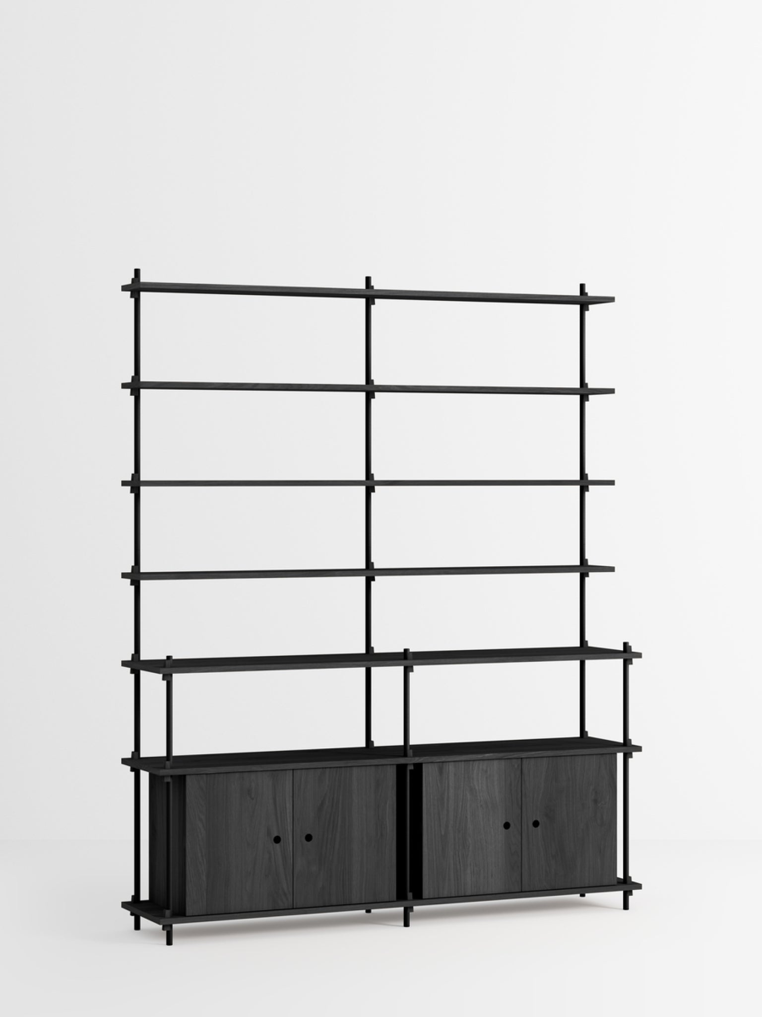Moebe Shelving Set S.200.2.h, Black Shelves, Black Legs (fsc Mix Credit)