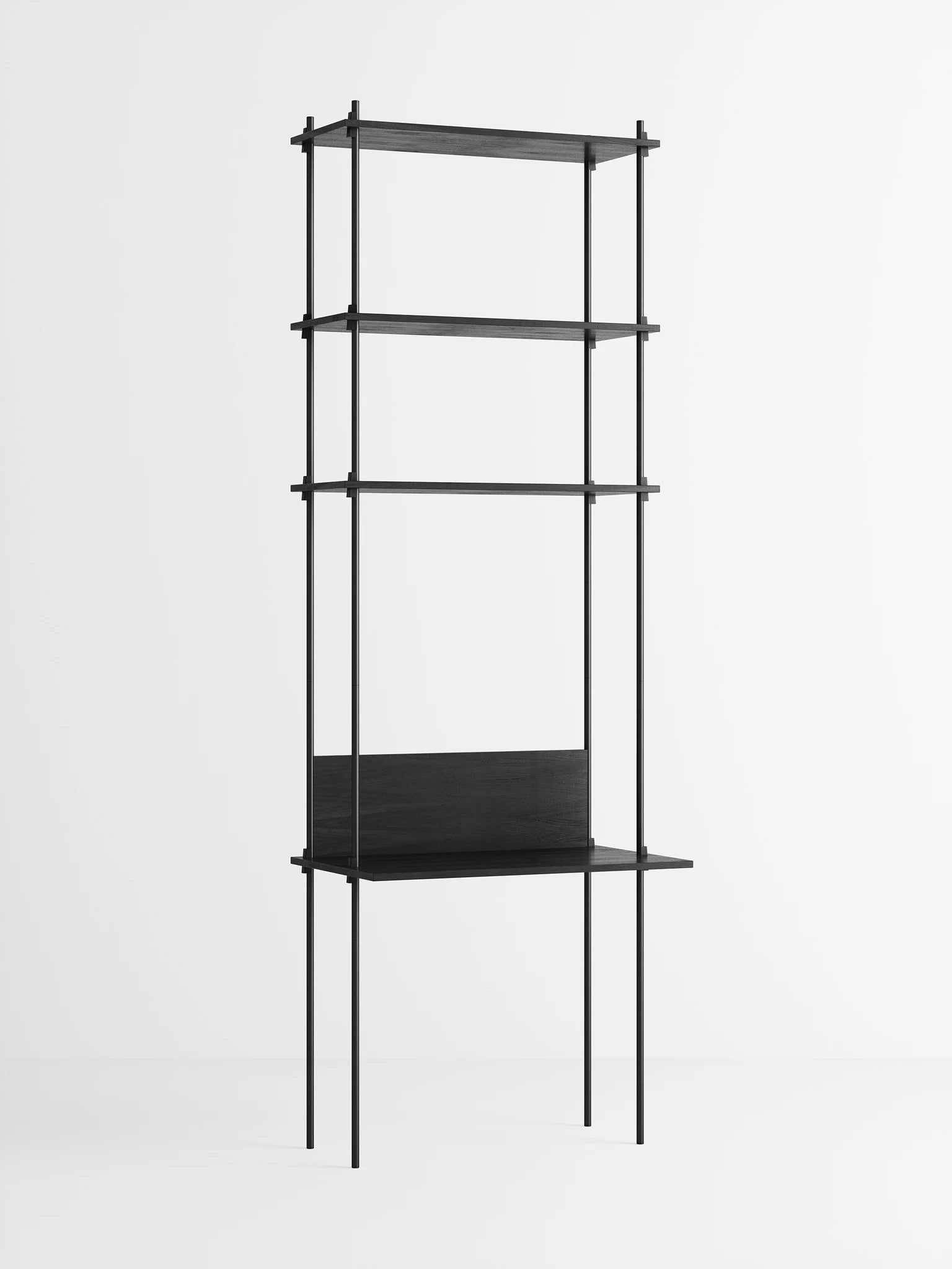 Moebe Shelving Set S.255.1.d, Black Shelves, Black Legs (fsc Mix Credit)