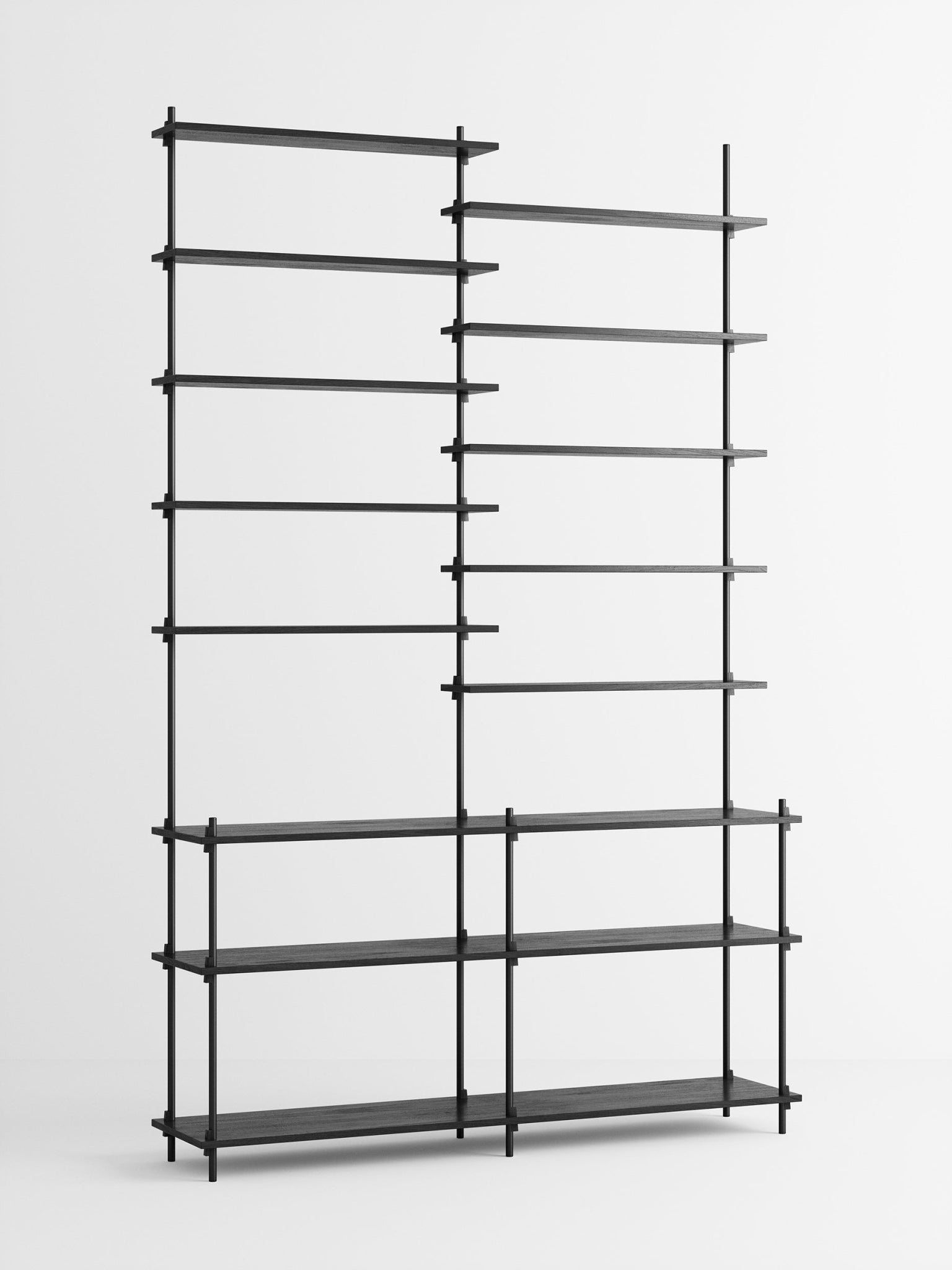 Moebe Shelving Set S.255.2.d, Black Shelves, Black Legs (fsc Mix Credit)