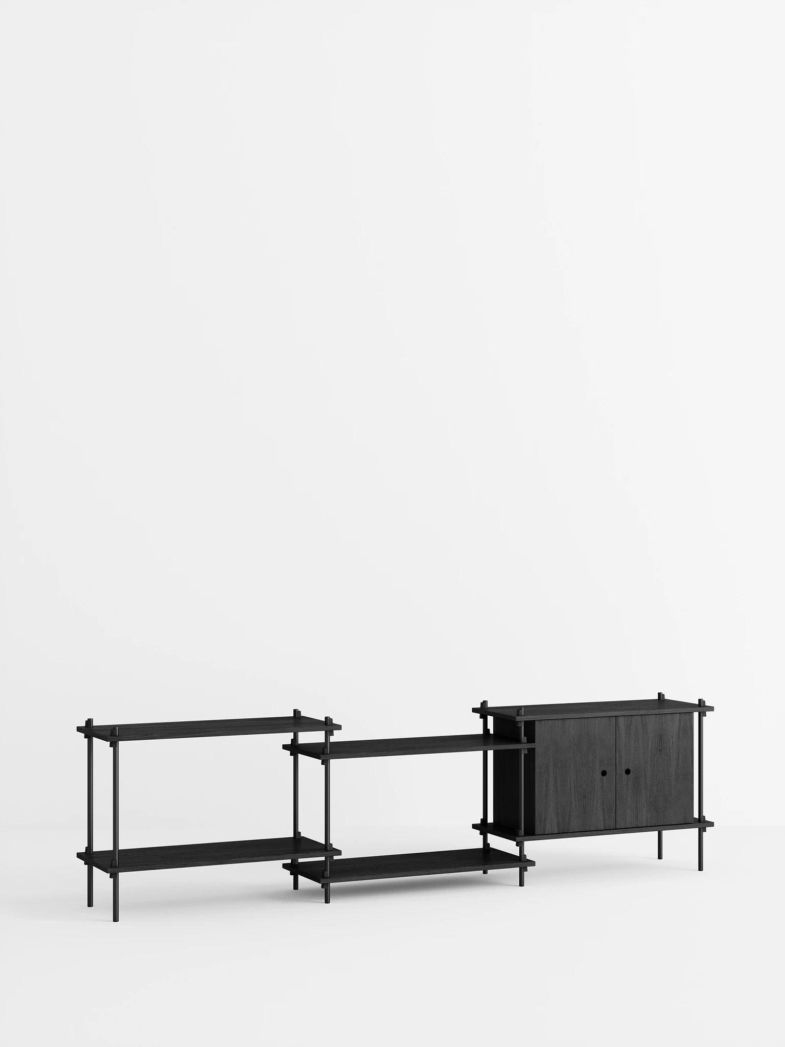Moebe Shelving Set S.65.3.b, Black Shelves, Black Legs (fsc Mix Credit)
