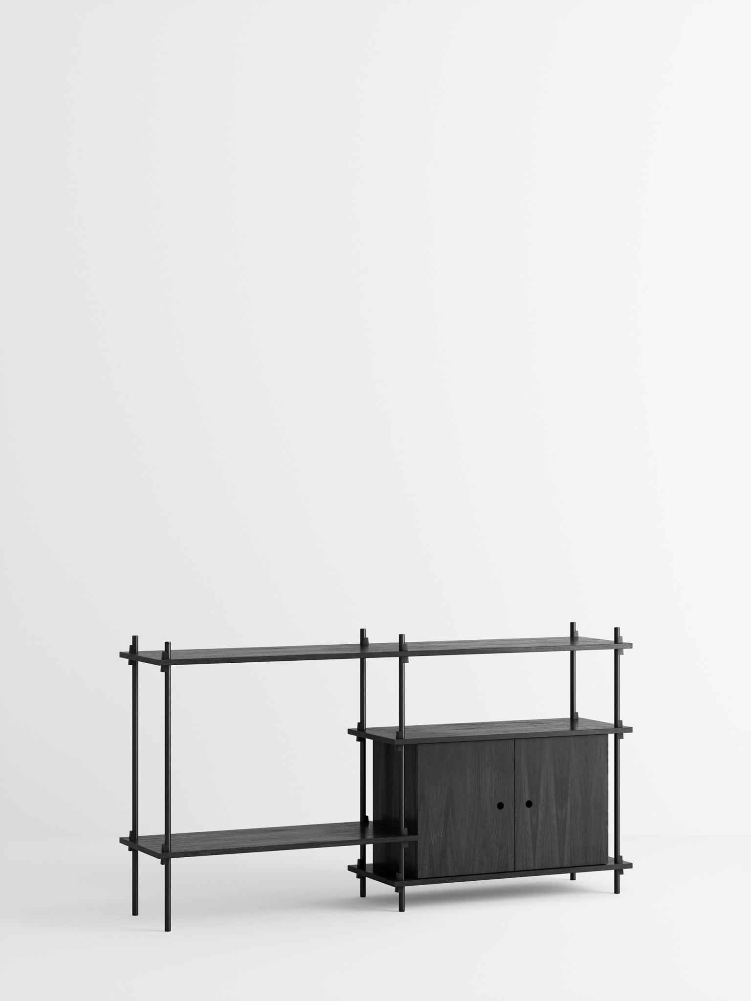 Moebe Shelving Set S.85.2.c, Black Shelves, Black Legs (fsc Mix Credit)