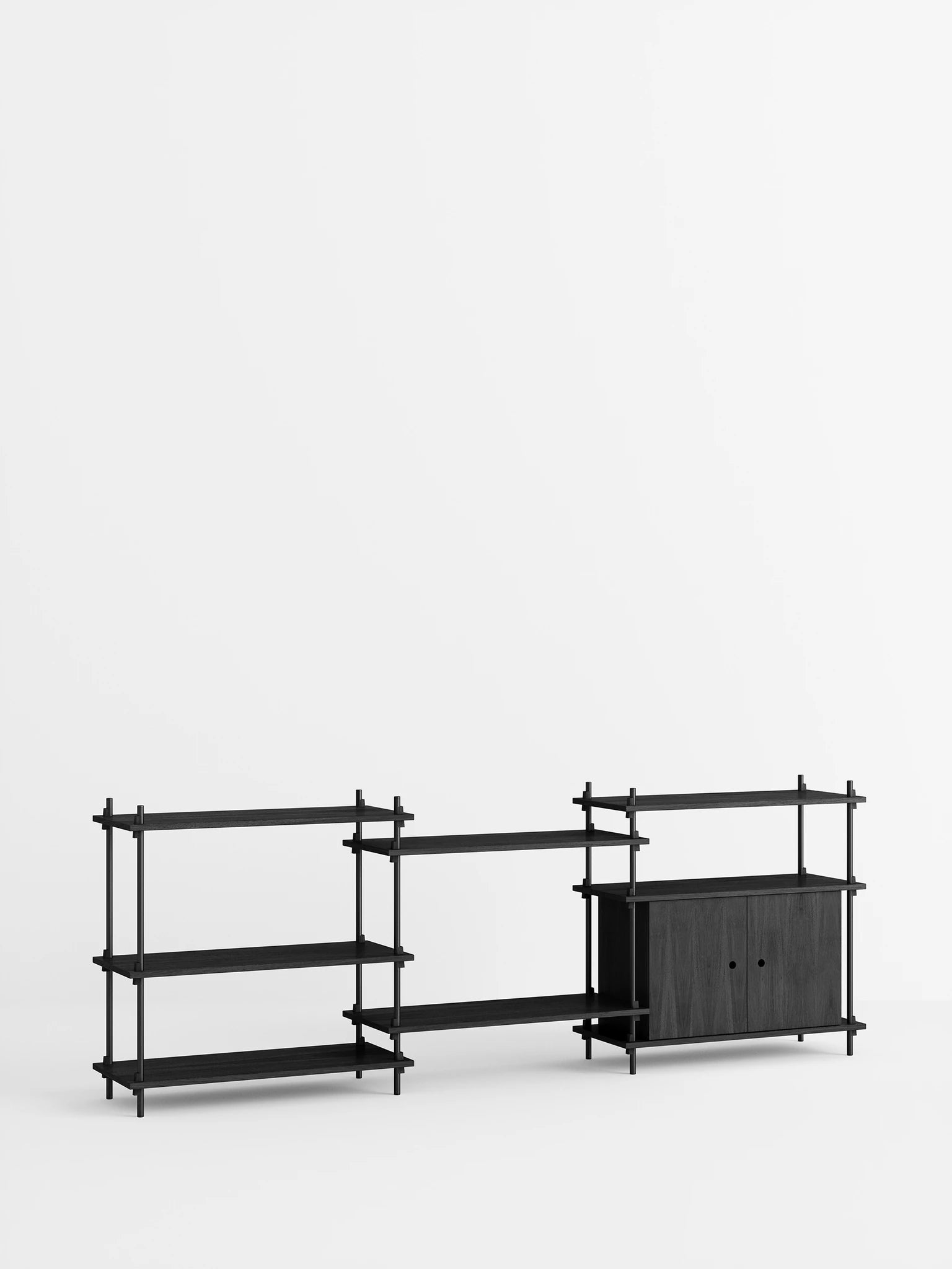Moebe Shelving Set S.85.3.b, Black Shelves, Black Legs (fsc Mix Credit)