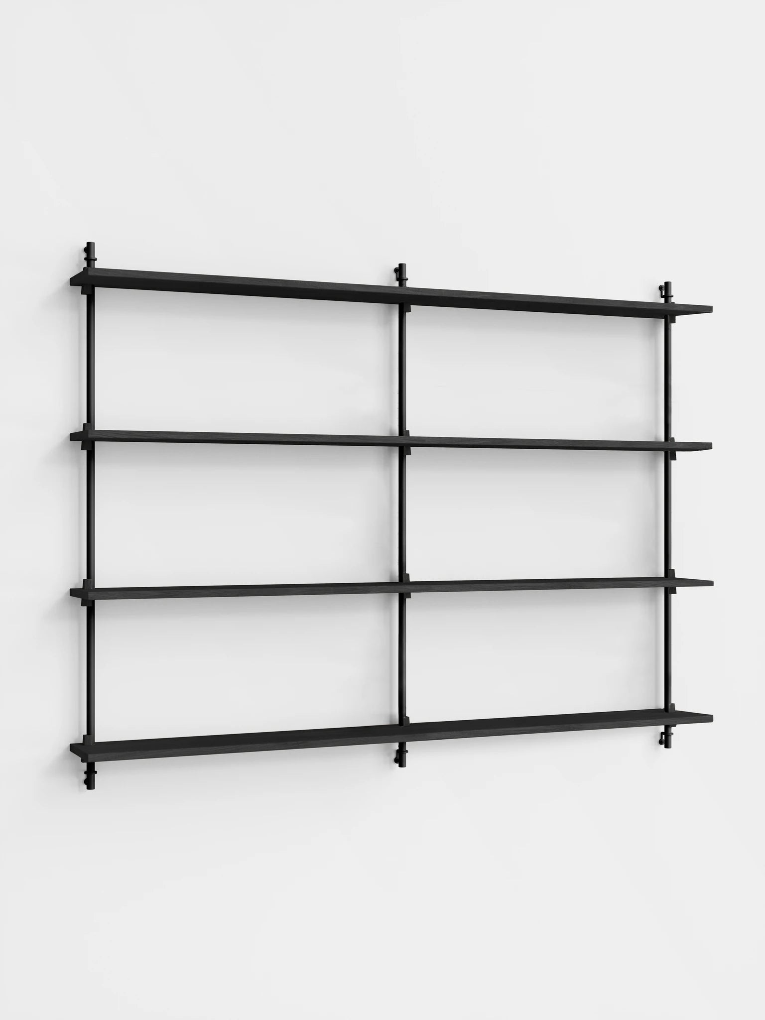 Moebe Wall Shelving Set Ws.115.2.b, Black Shelves, Black Legs (fsc Mix Credit)