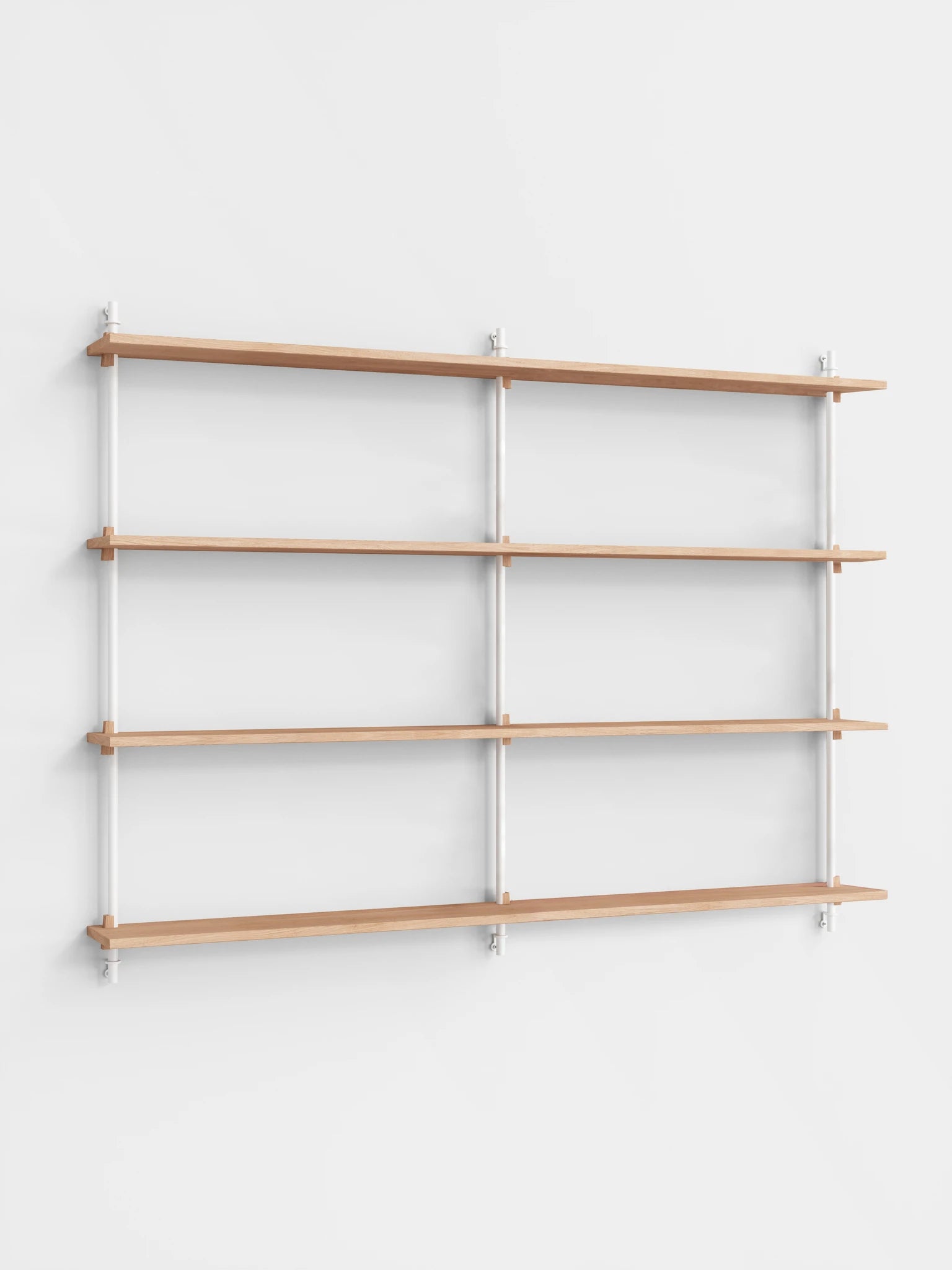 Moebe Wall Shelving Set Ws.115.2.b, Oak Shelves, White Legs (fsc Mix Credit)