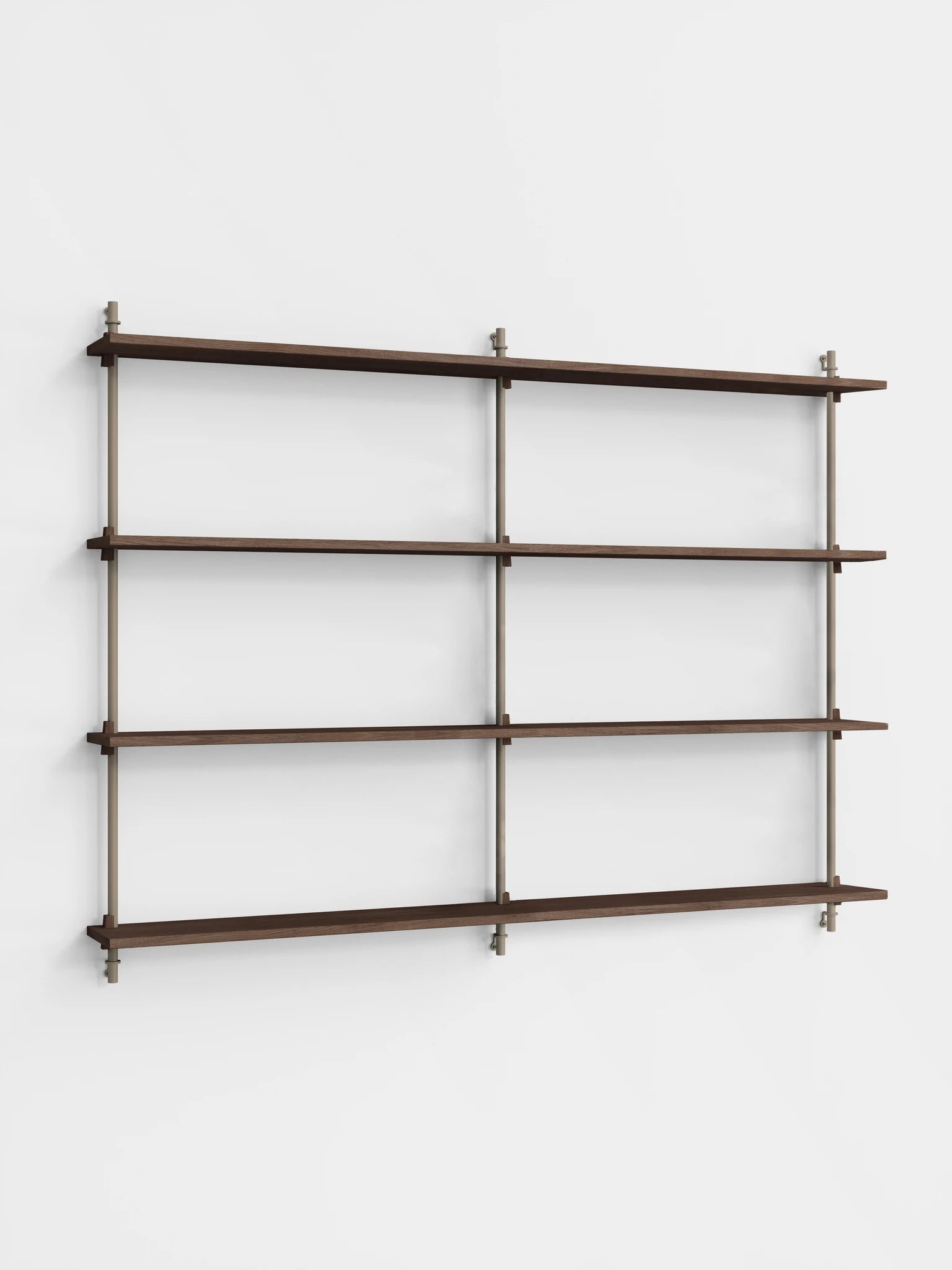 Moebe Wall Shelving Set Ws.115.2.b, Smoked Oak Shelves, Warm Grey Legs (fsc Mix Credit)
