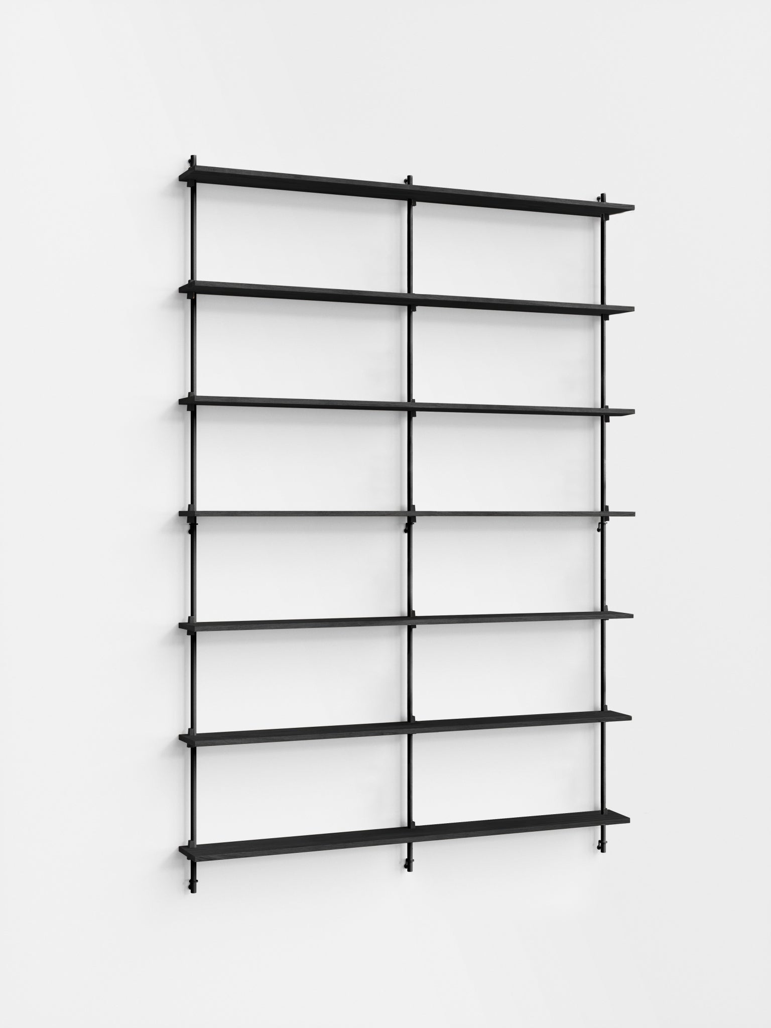 Moebe Wall Shelving Set Ws.230.2.b, Black Shelves, Black Legs (fsc Mix Credit)