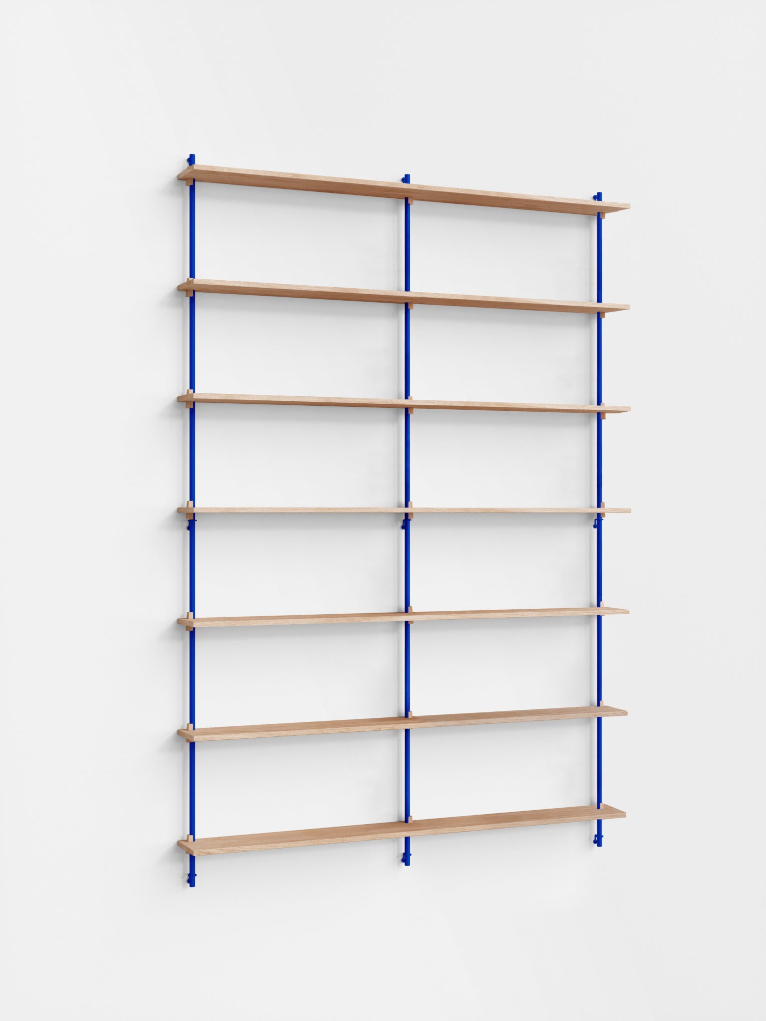 Moebe Wall Shelving Set Ws.230.2.b, Oak Shelves, Deep Blue Legs (fsc Mix Credit)