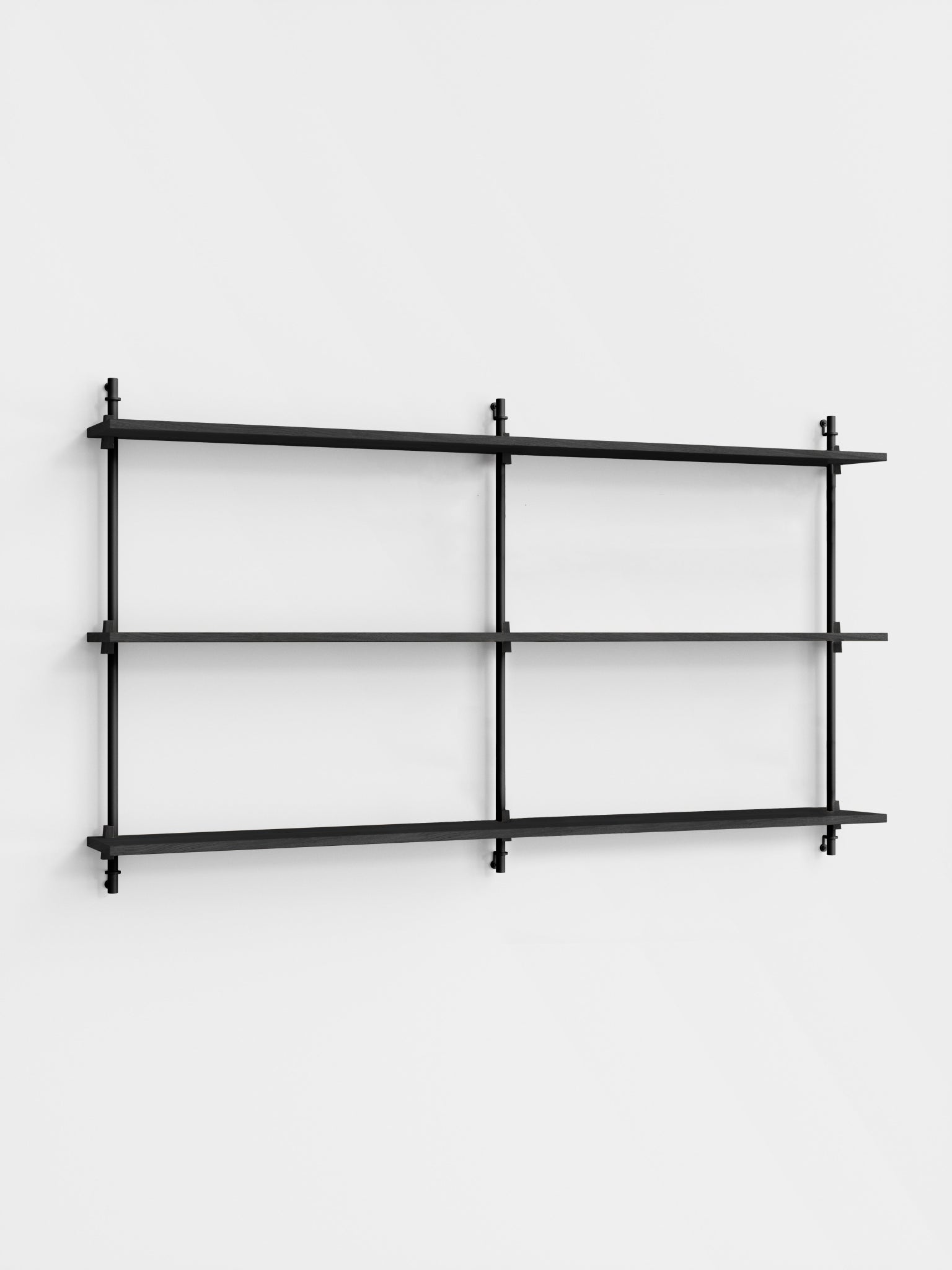 Moebe Wall Shelving Set Ws.85.2.b, Black Shelves, Black Legs (fsc Mix Credit)