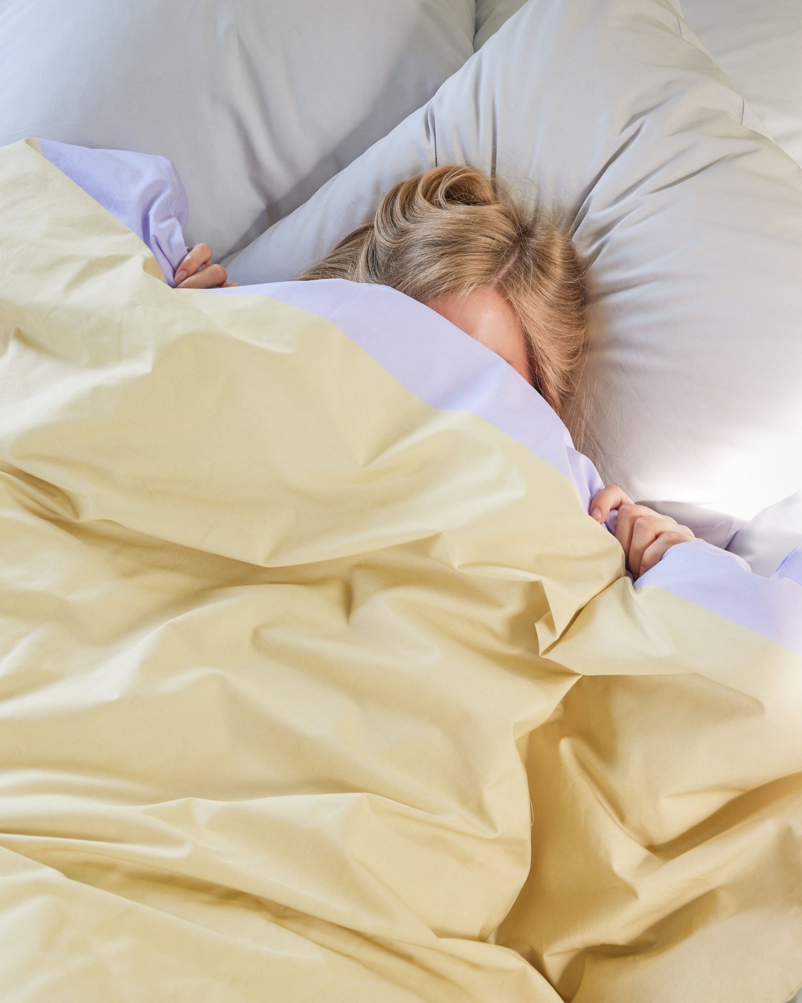 Hübsch Block Bed Linen 60/200 Cm, Beige/Multicolour