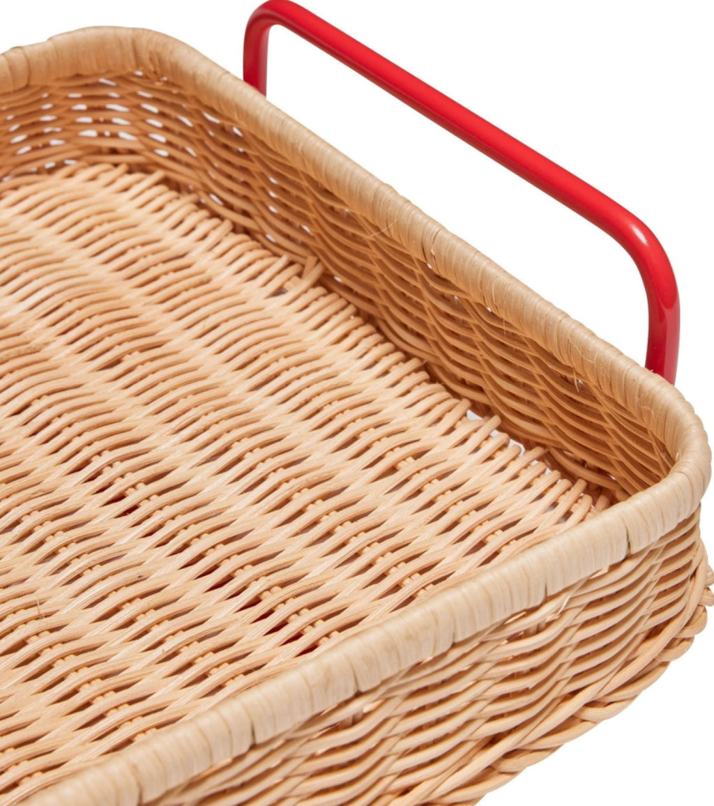 Hübsch Splint Tray Red/Natural
