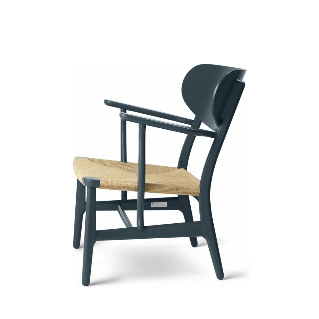 Carl Hansen CH22 Lounge Chair Oak, North Sea Blue/Natural Cord