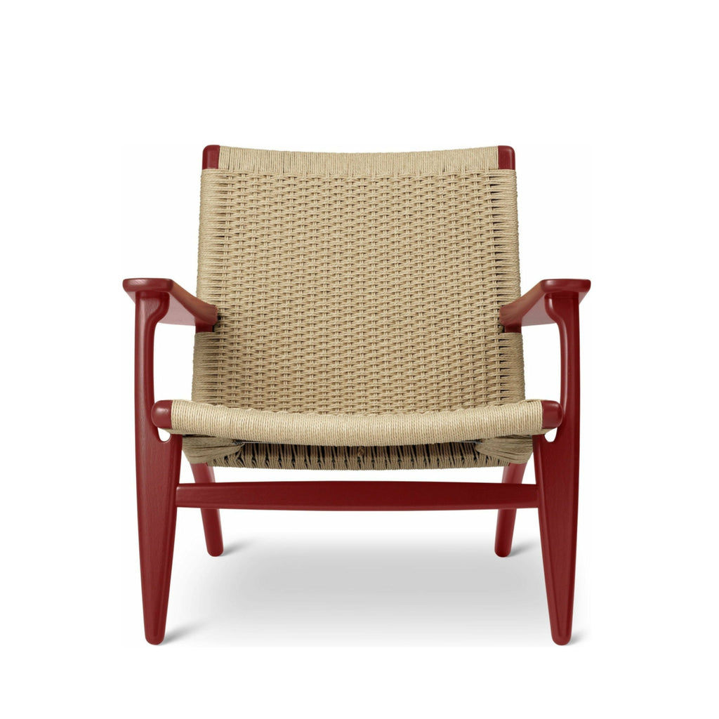 Carl Hansen CH25 Lounge Chair Oak, Falu Red/Natural Cord