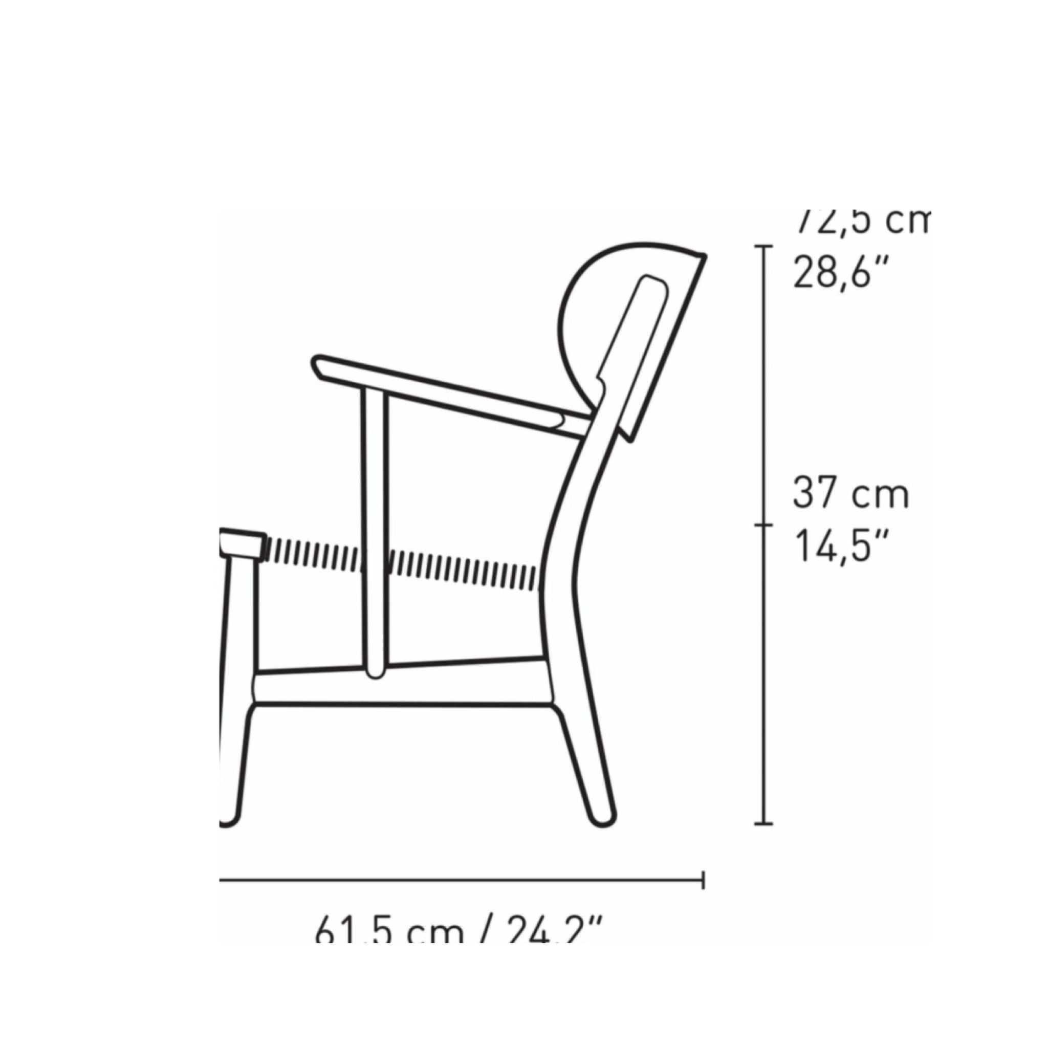 Carl Hansen CH22 Lounge Chair Oak, North Sea Blue/Natural Cord