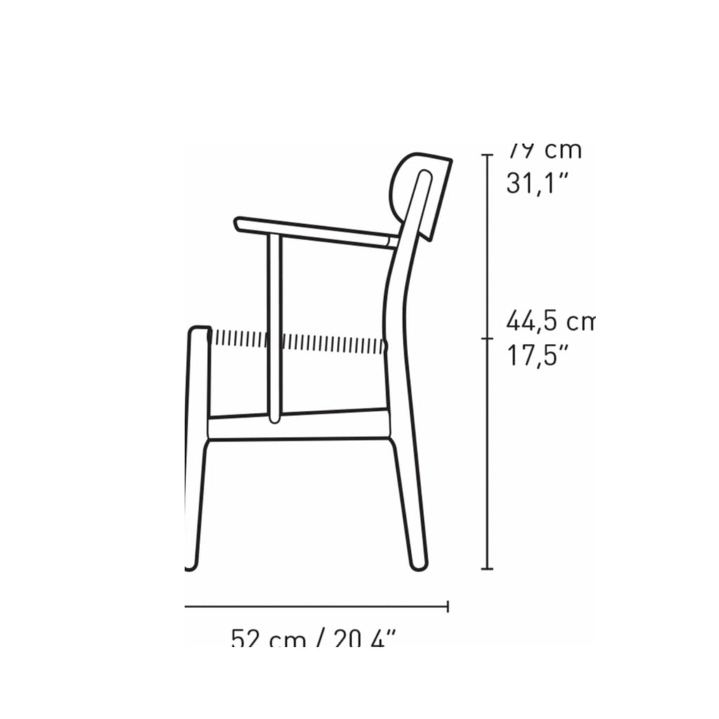 Carl Hansen CH26 Chair Oak, Falu Red/Natural Cord