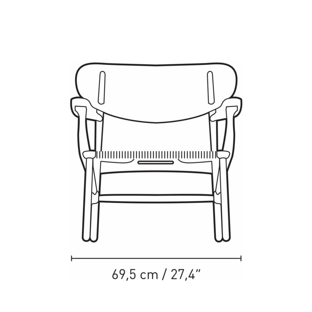 Carl Hansen CH22 Lounge Chair Oak, Falu Red/Natural Cord