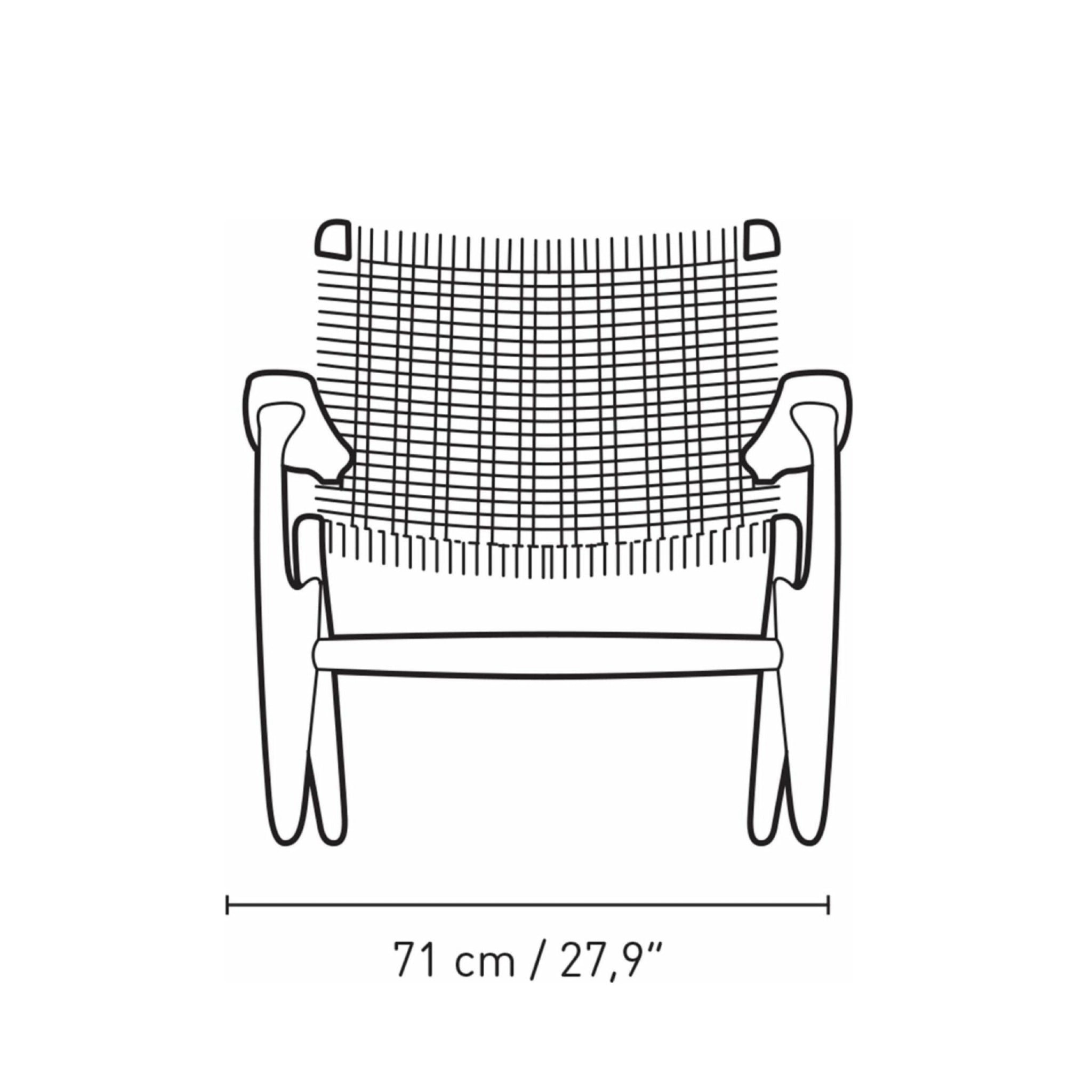 Carl Hansen CH25 Lounge Chair Oak, Falu Red/Natural Cord