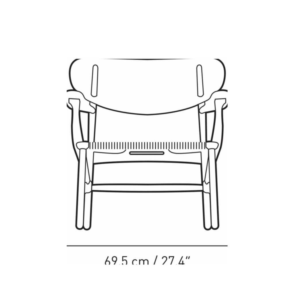 Carl Hansen CH22 Lounge Chair Oak, Falu Red/Natural Cord