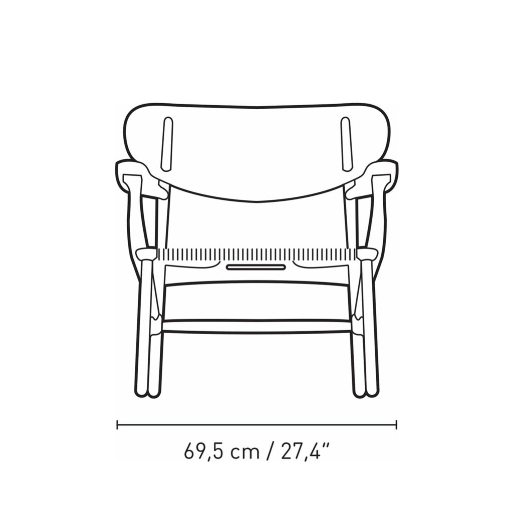 Carl Hansen CH22 Lounge Chair Oak, North Sea Blue/Natural Cord