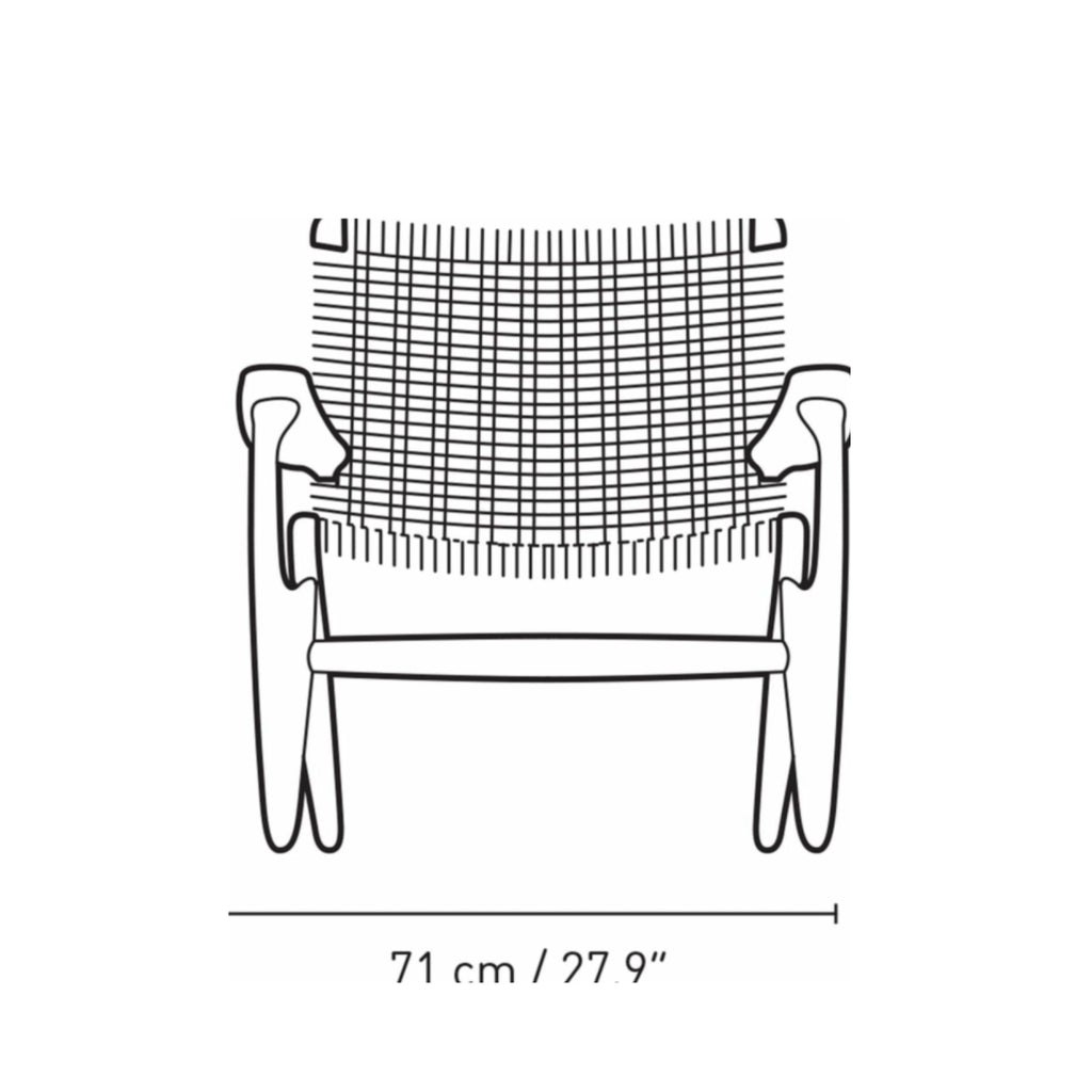 Carl Hansen CH25 Lounge Chair Oak, Falu Red/Natural Cord