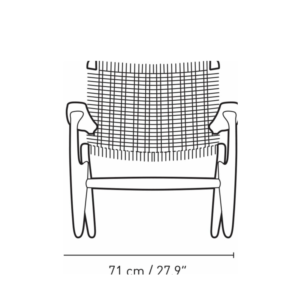 Carl Hansen CH25 Lounge Chair Oak, North Sea Blue/Natural Cord