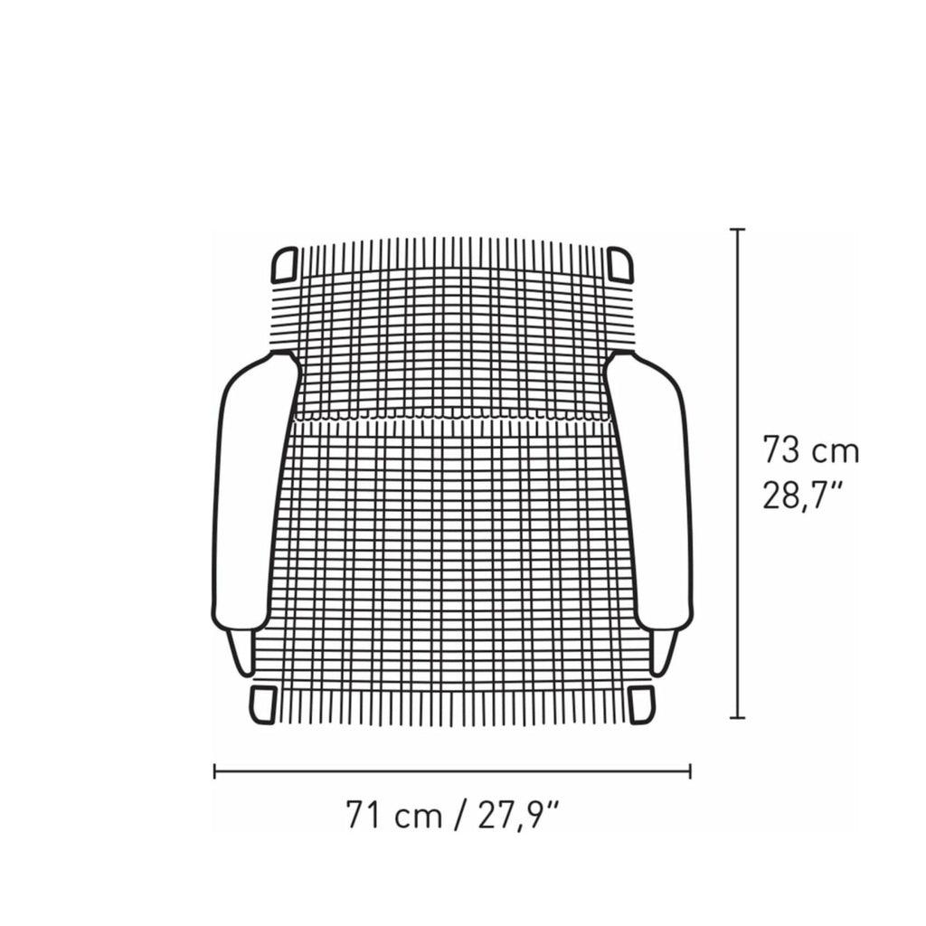 Carl Hansen CH25 Lounge Chair Oak, North Sea Blue/Natural Cord