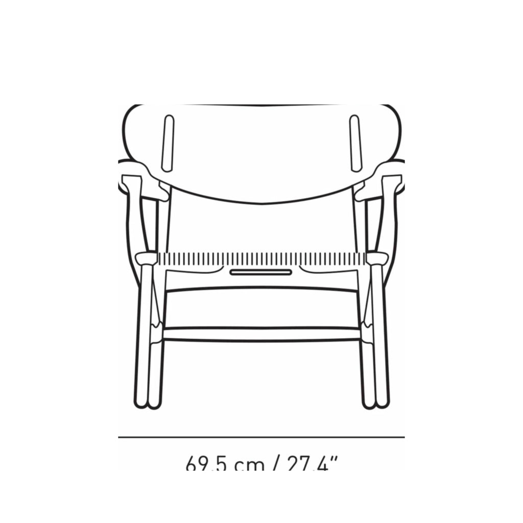 Carl Hansen CH22 Lounge Chair Oak, Falu Red/Natural Cord