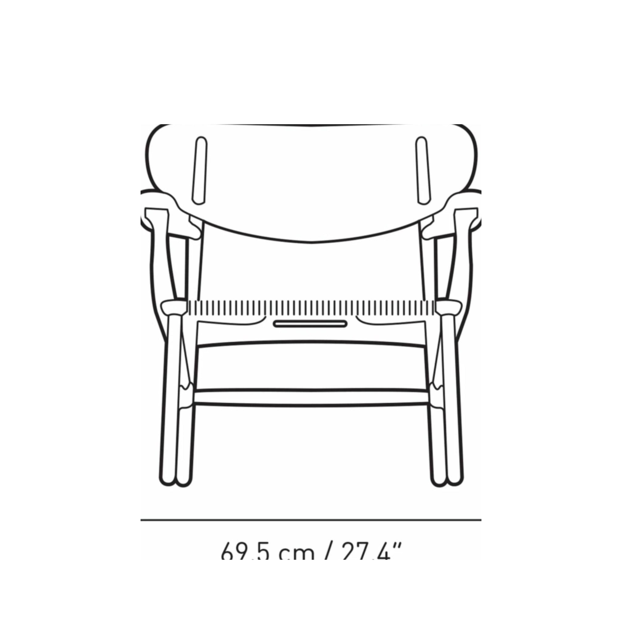 Carl Hansen CH22 Lounge Chair Oak, Falu Red/Natural Cord