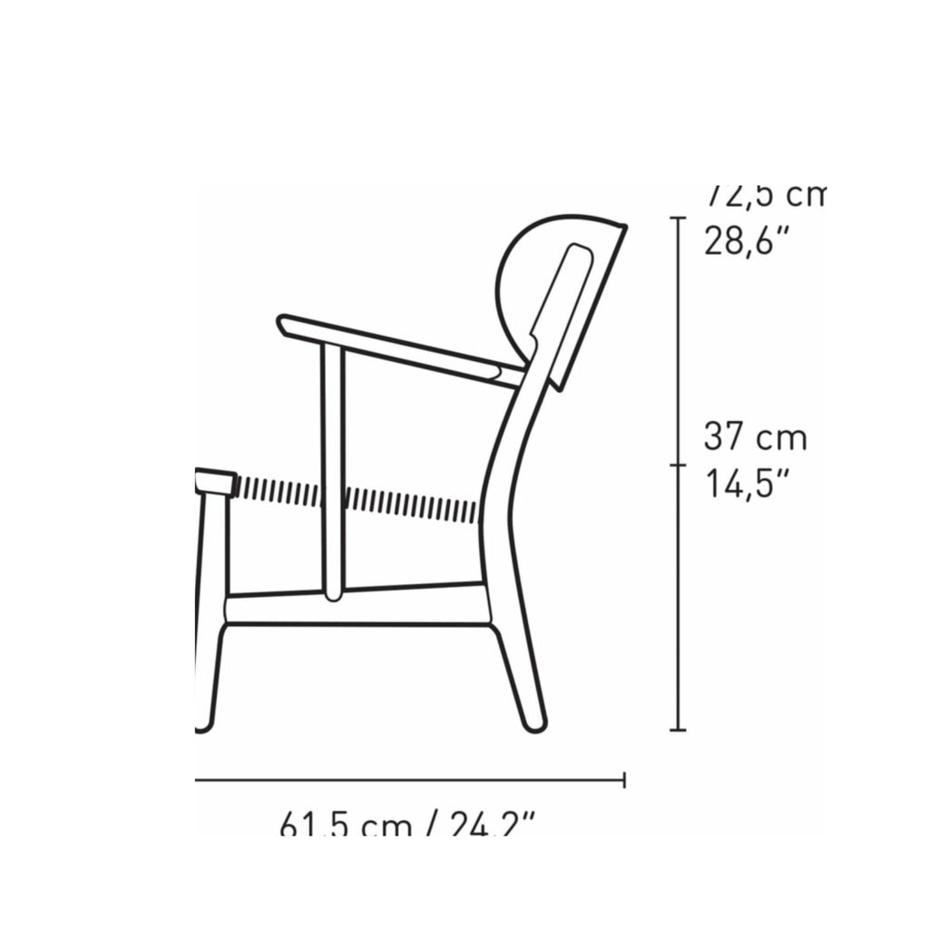 Carl Hansen CH22 Lounge Chair Oak, North Sea Blue/Natural Cord