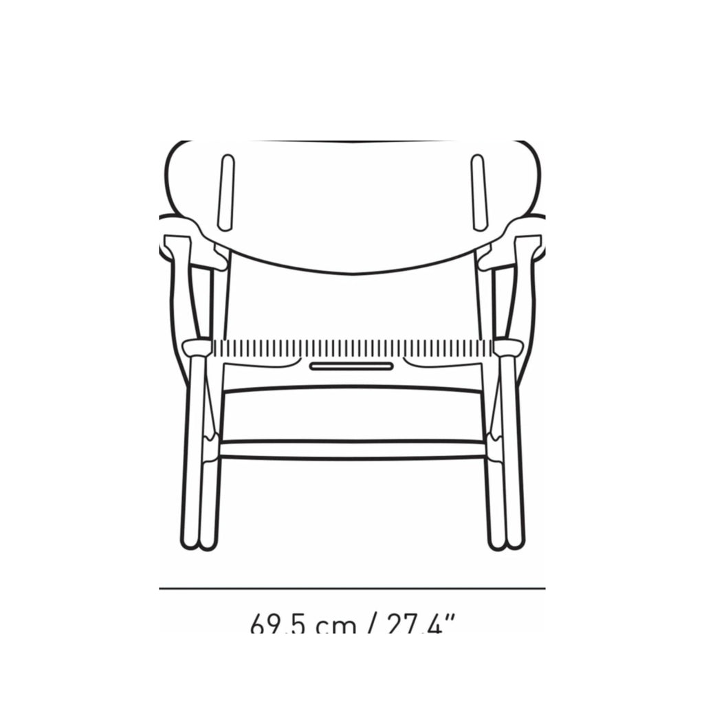 Carl Hansen CH22 Lounge Chair Oak, North Sea Blue/Natural Cord