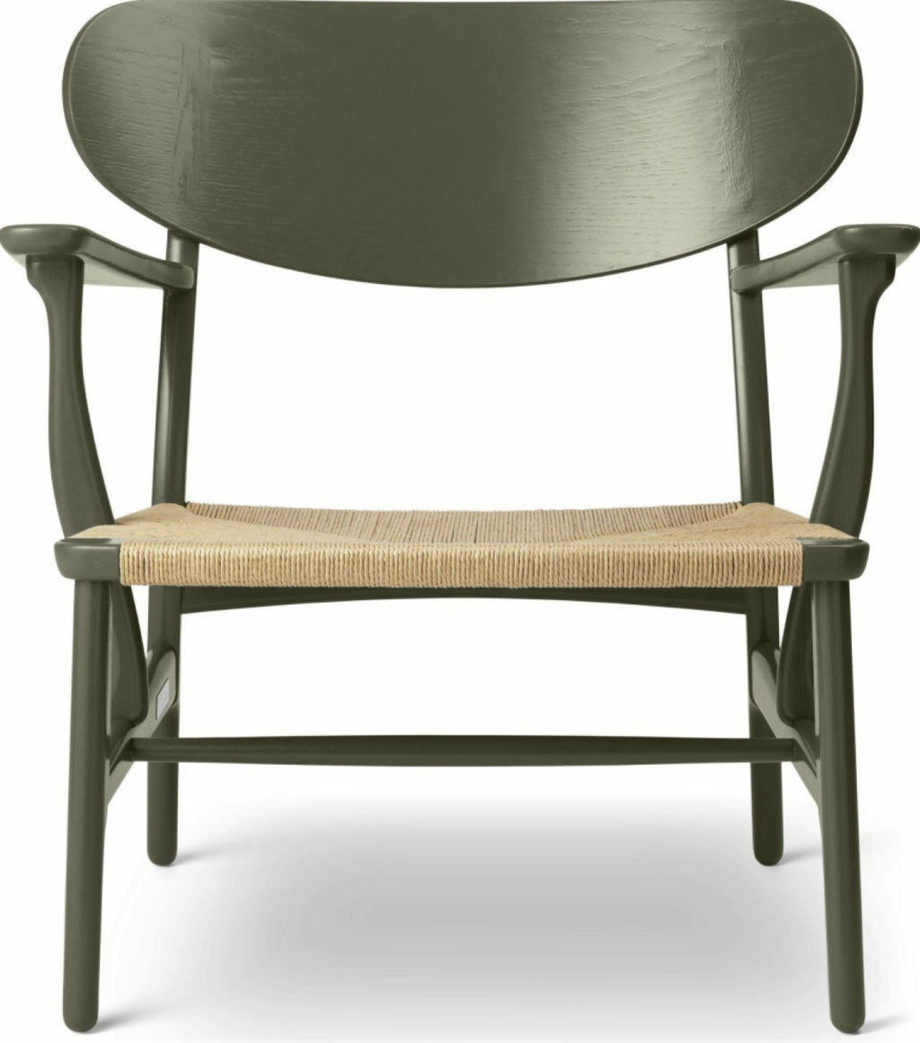 Carl Hansen CH22 Lounge Chair Oak, Seaweed Green/Natural Cord