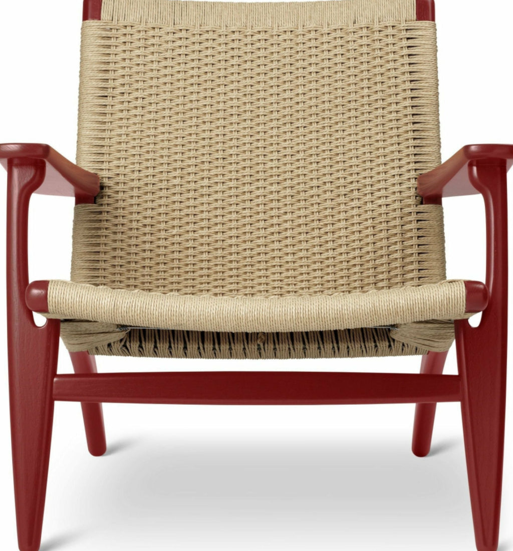 Carl Hansen CH25 Lounge Chair Oak, Falu Red/Natural Cord