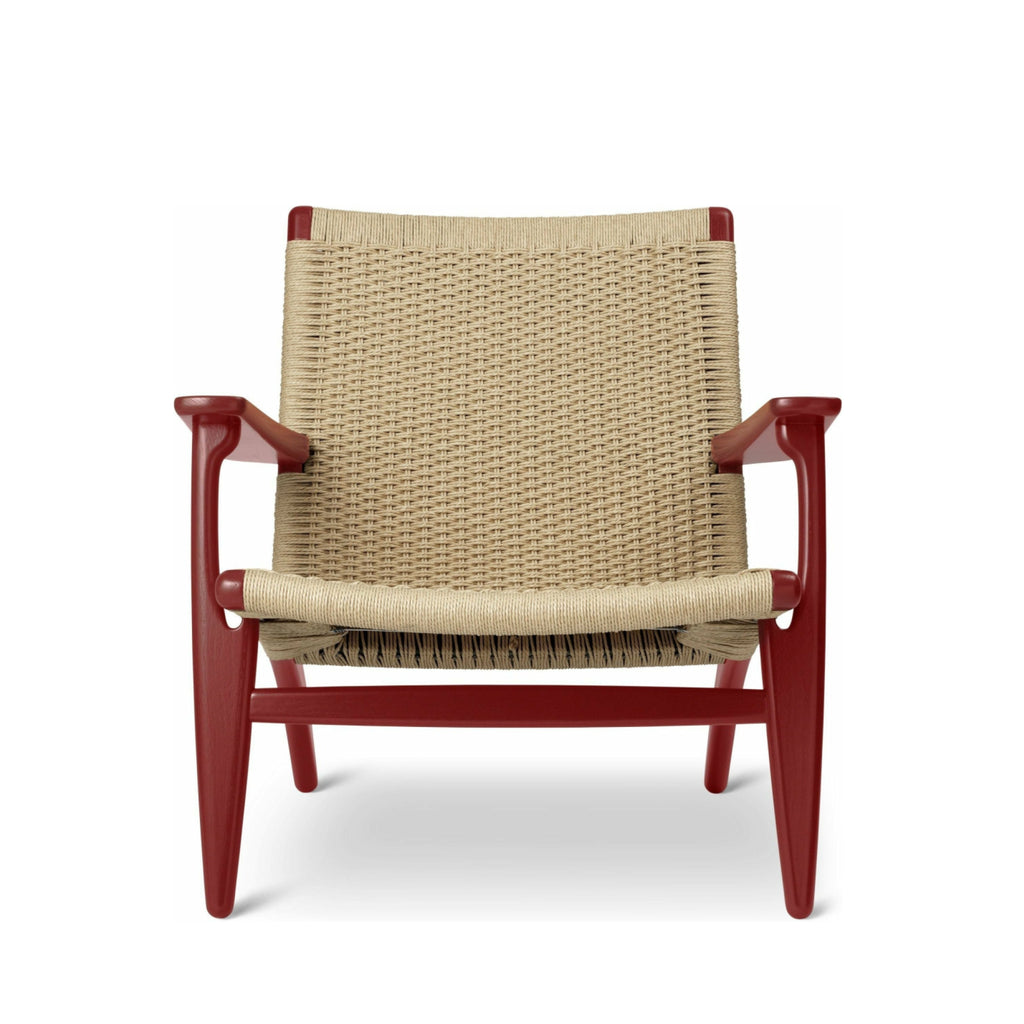 Carl Hansen CH25 Lounge Chair Oak, Falu Red/Natural Cord